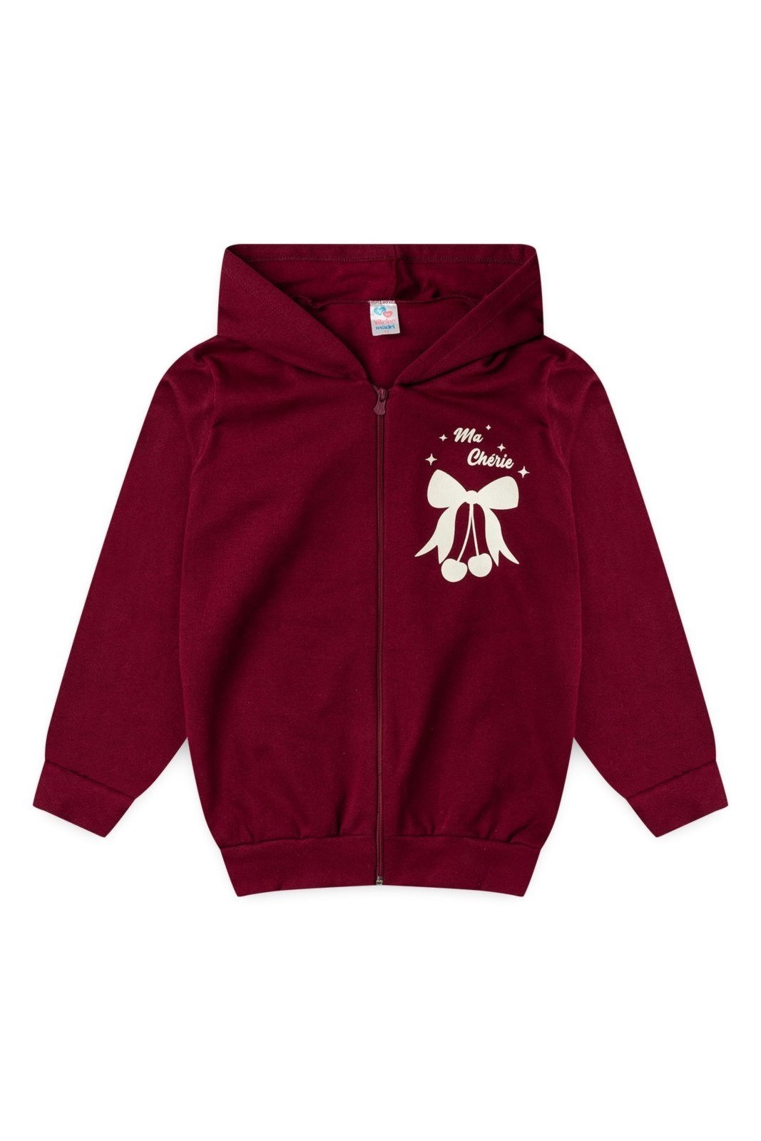 Infantil - Jaqueta Moletom Juvenil Menina c/ Capuz e Zíper Cherries