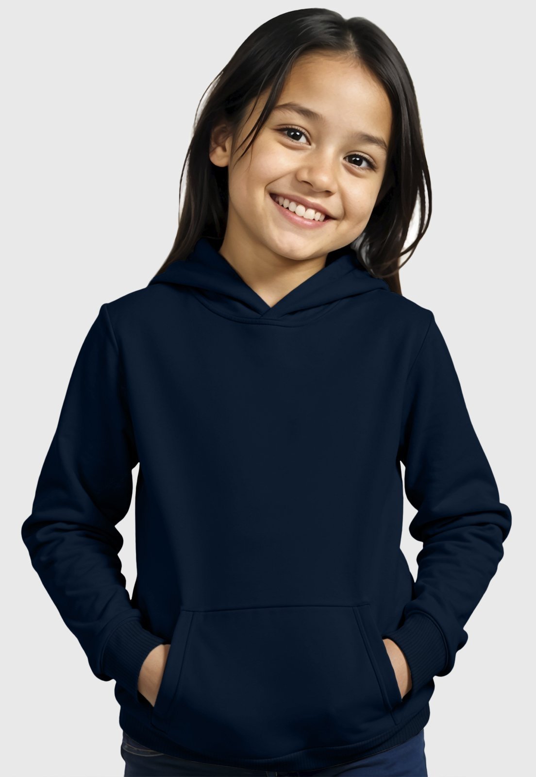 Infantil - Moletom Canguru Menina com Capuz Benellys Azul Marinho