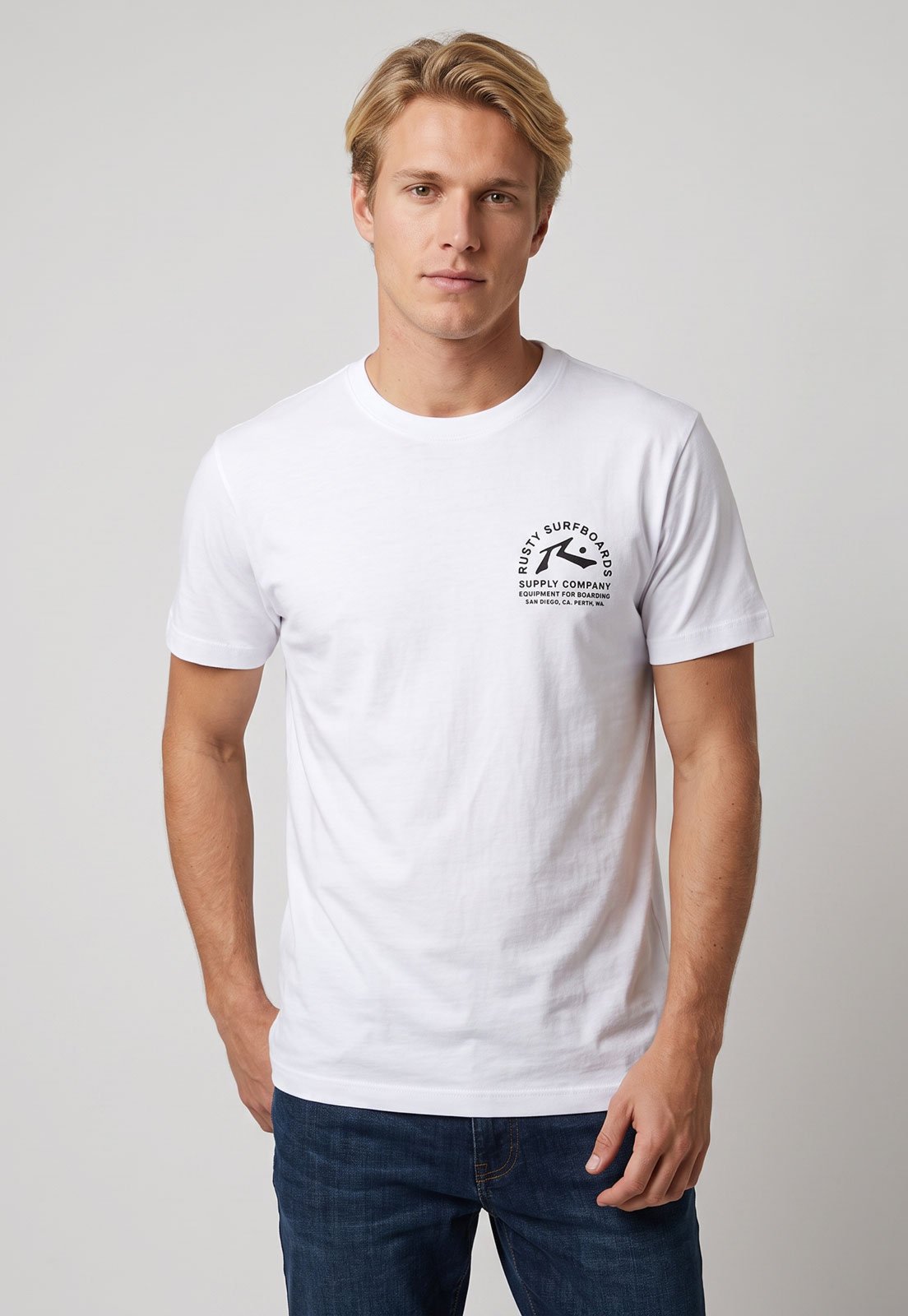 Camiseta Masculina Rusty Silk MC Surfshop Branca