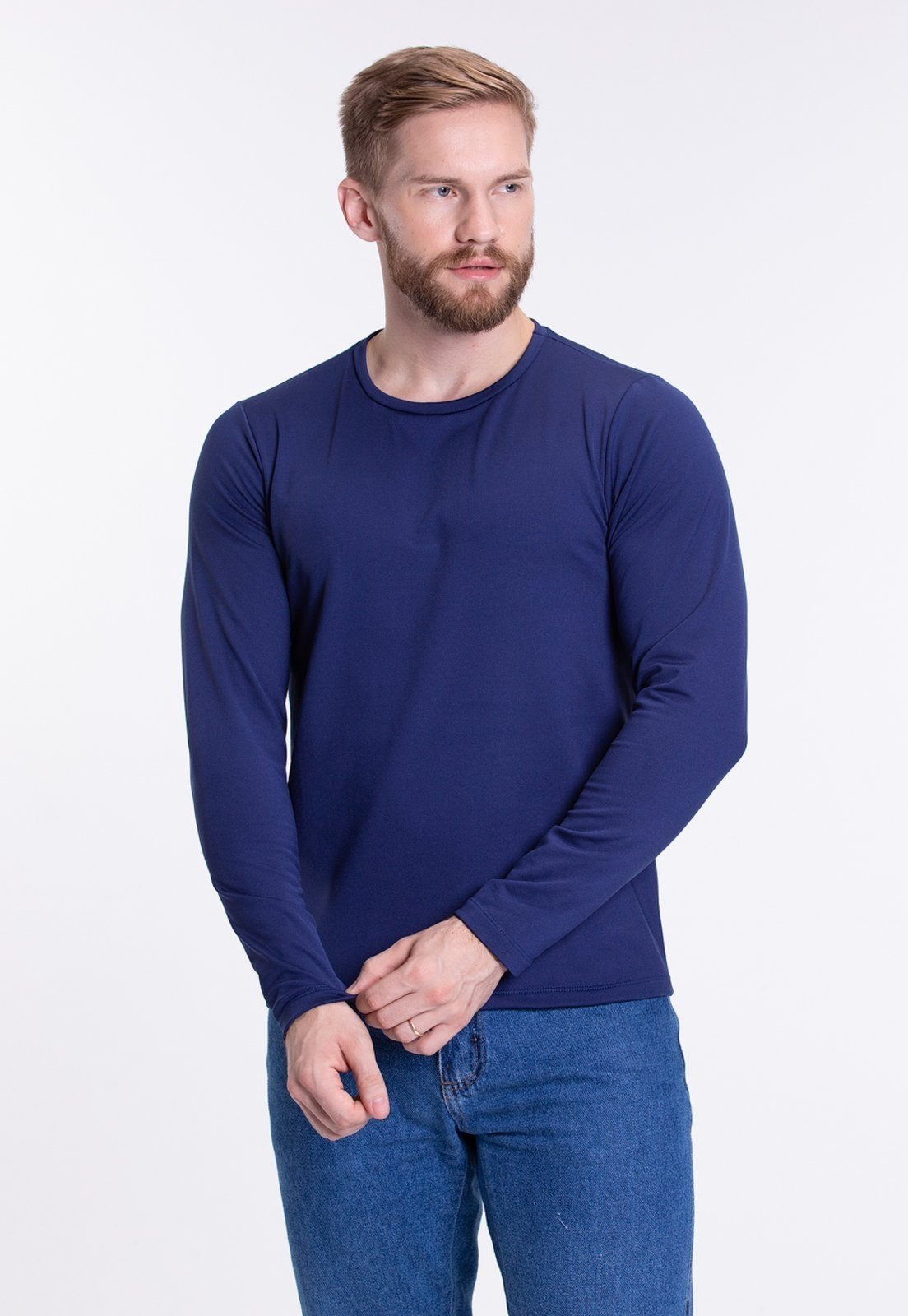 Vista 2 Infantil - Camiseta Adulto Térmico Masculina UV50+ Marinho VIDA COSTEIRA azul marinho VIDA COSTEIRA azul marinho