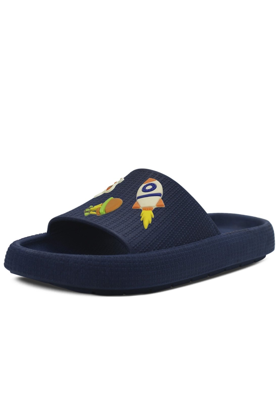 Infantil – Chinelo Estilo Nuvem Pópidi Menino Slide Aereo Azul Marinho