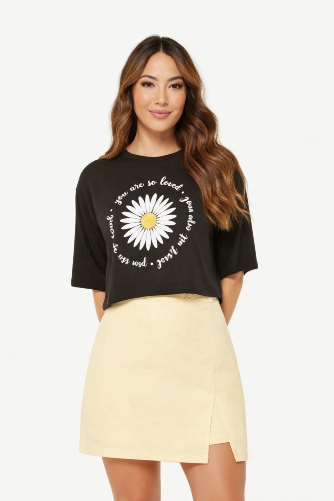Vista 2 Cropped Oversize D Bell Outlet Fashion Margarita Preta preto D BELL OUTLET FASHION preto
