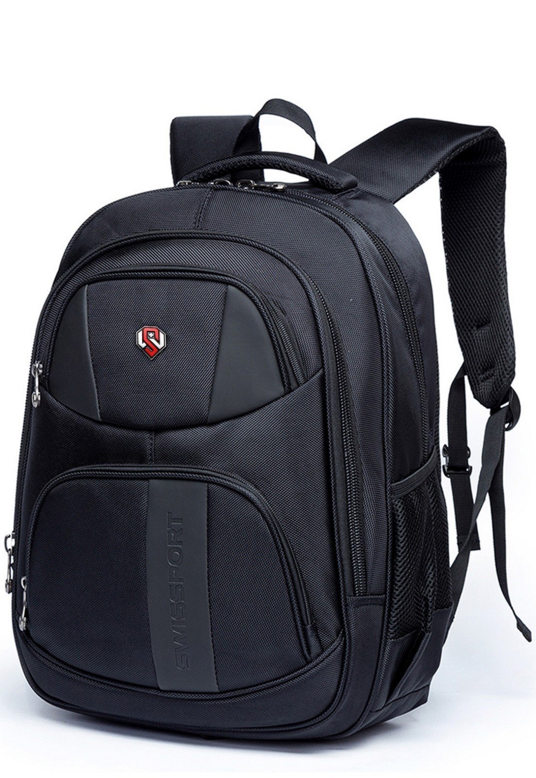 Vista 2 Mochila Executiva Swissport Trabalho Reforçada Notebook Swissport preto