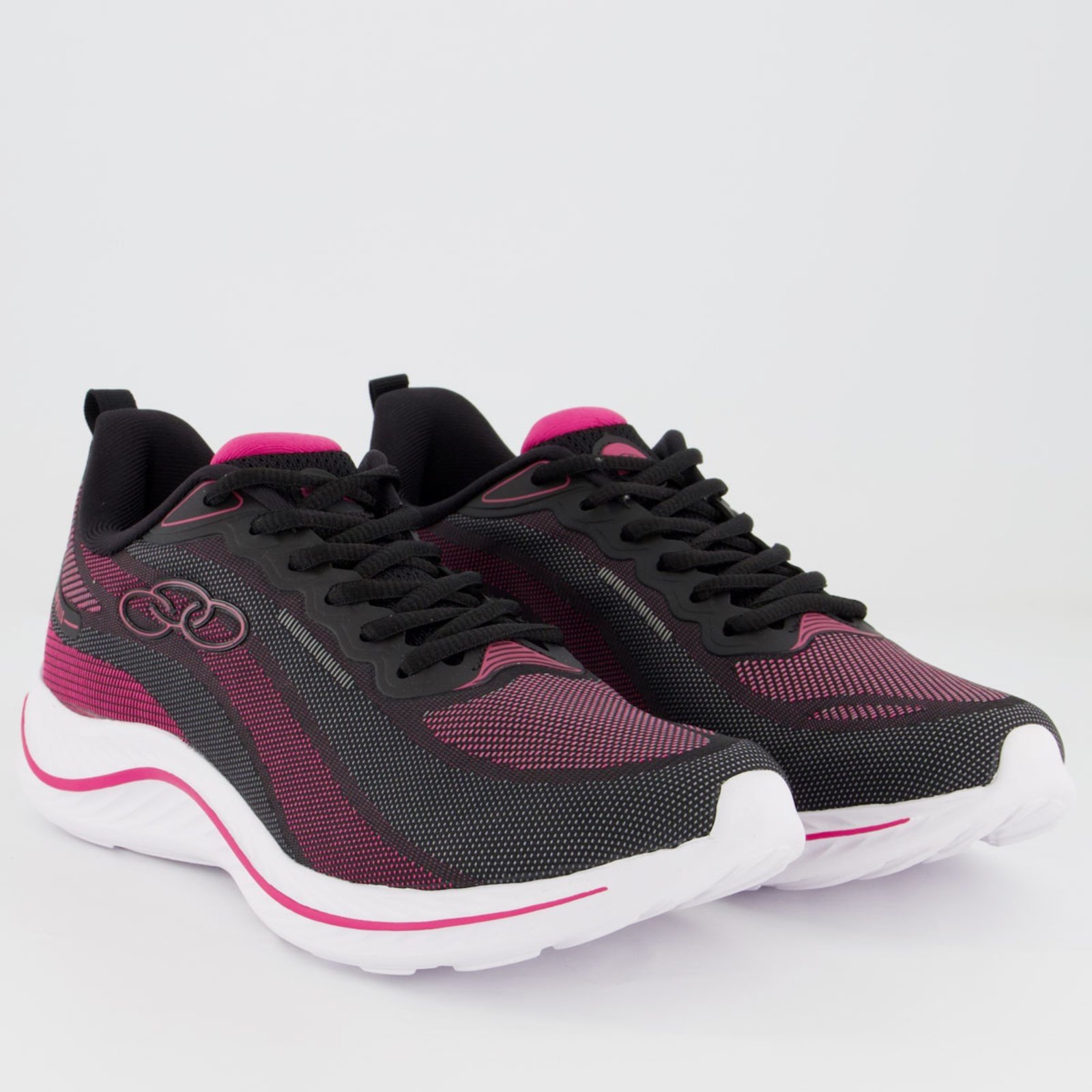 Vista 3 Tênis Olympikus Apolis Feminino Preto e Rosa preto rosa OLYMPIKUS preto rosa