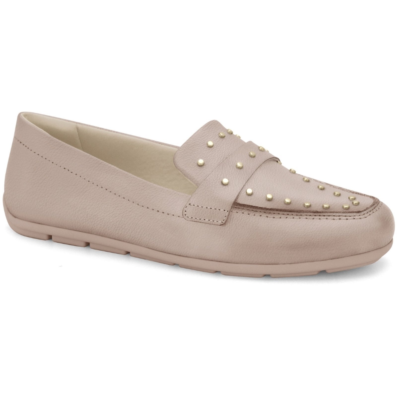 Mocassim Feminino Couro Nude Taxas Comfortflex 2561303-4