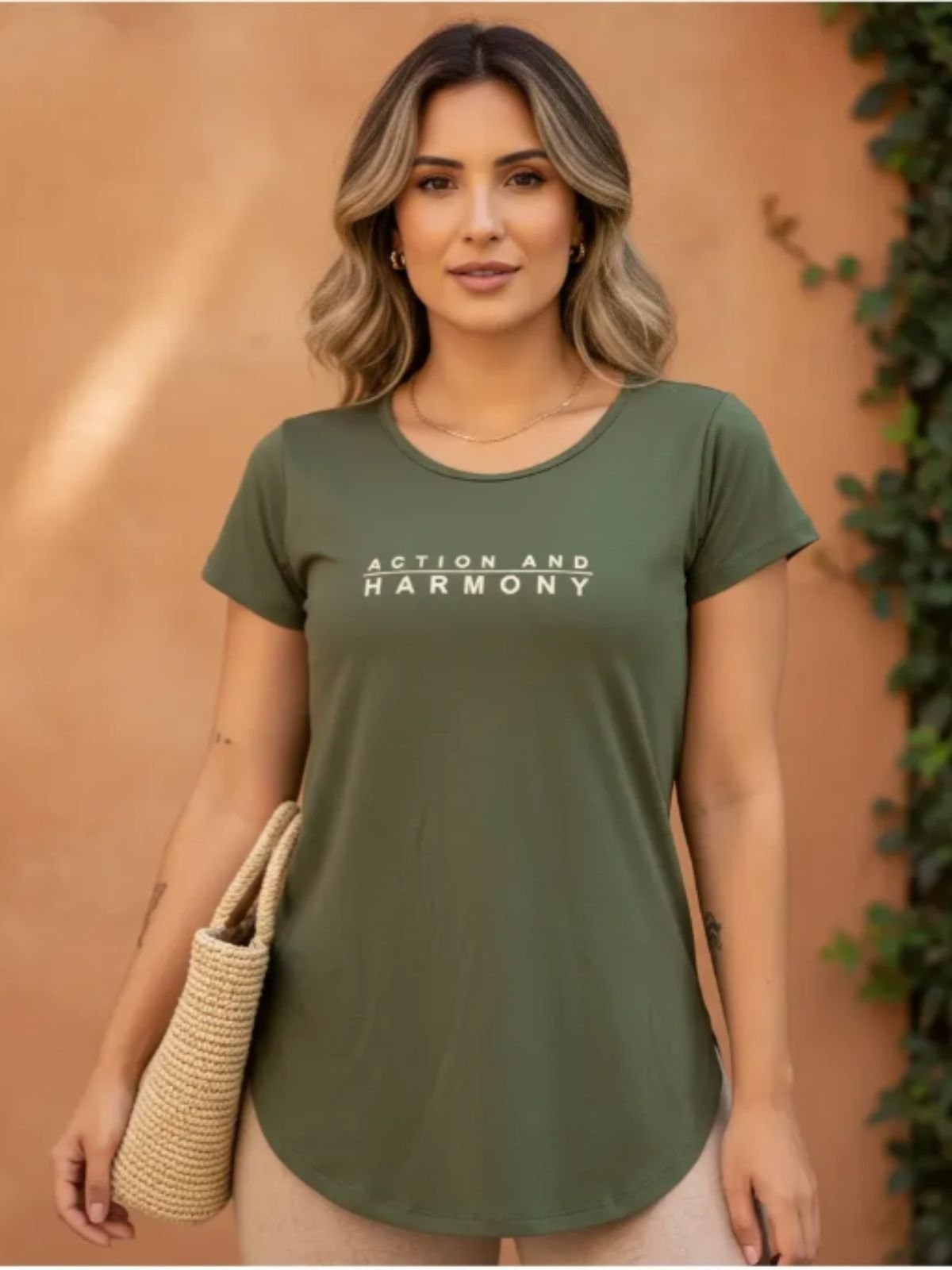 Blusa Feminina Academia Fitness Action Verde Militar