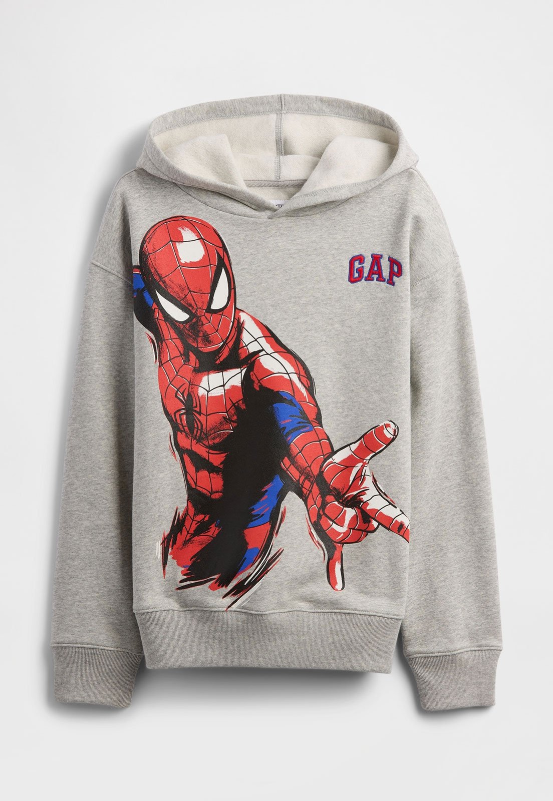 Infantil – Casaco de Moletom GAP Capuz Homem-Aranha Cinza Mescla