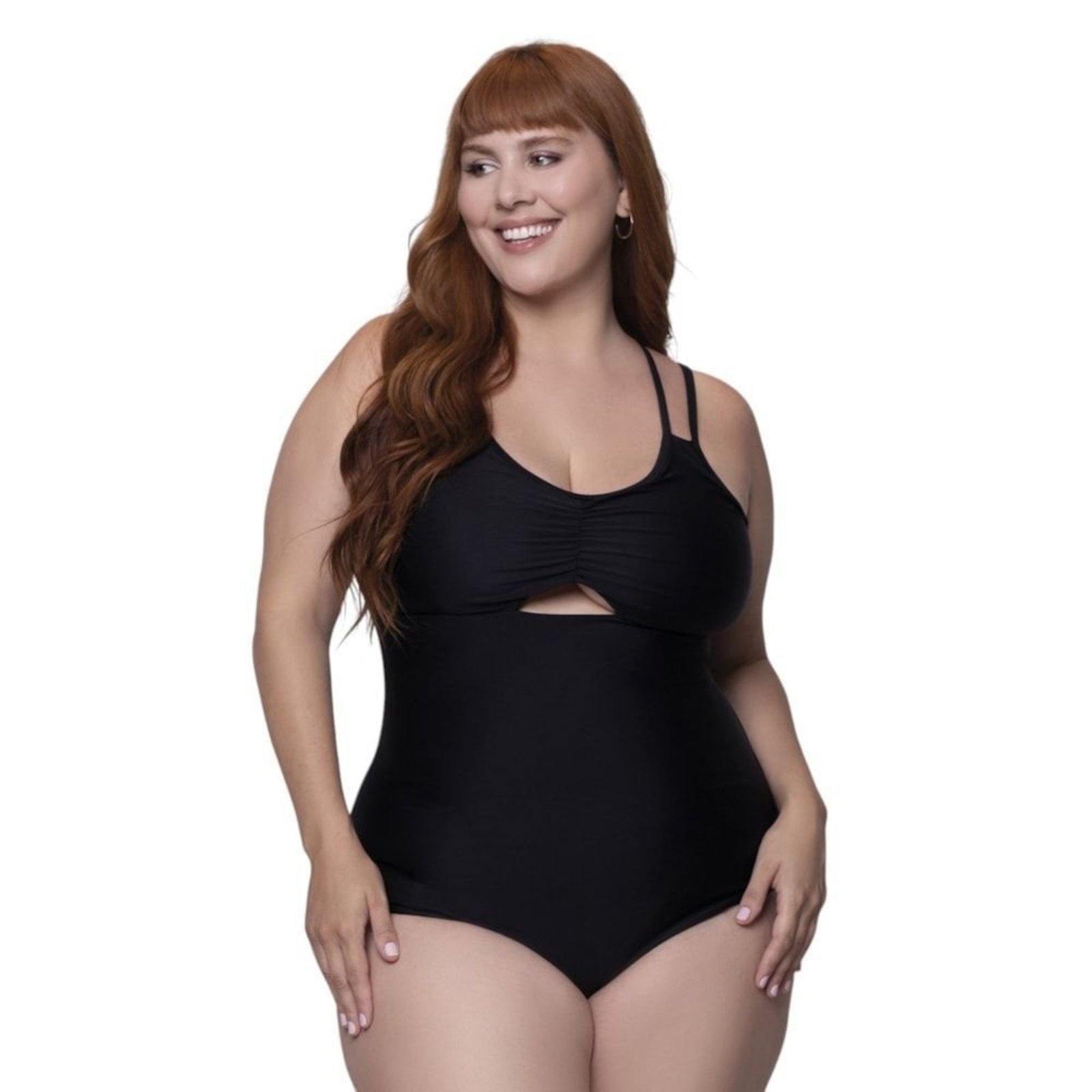 Maiô Selene Regata Clássico Plus Size Feminino - Preto - Selene