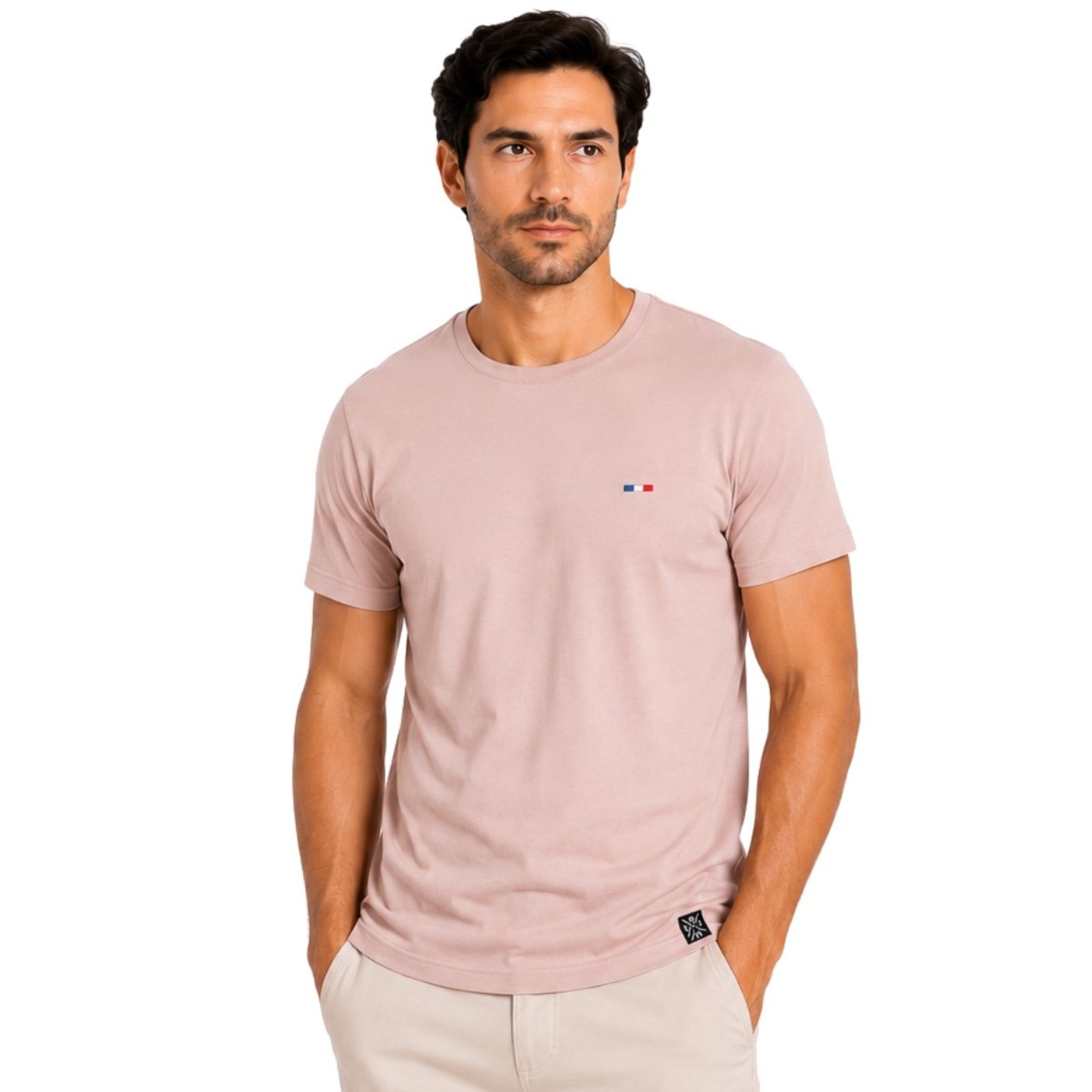 Camiseta Masculina Básica Lisa FMF Conforto Premium Rosa