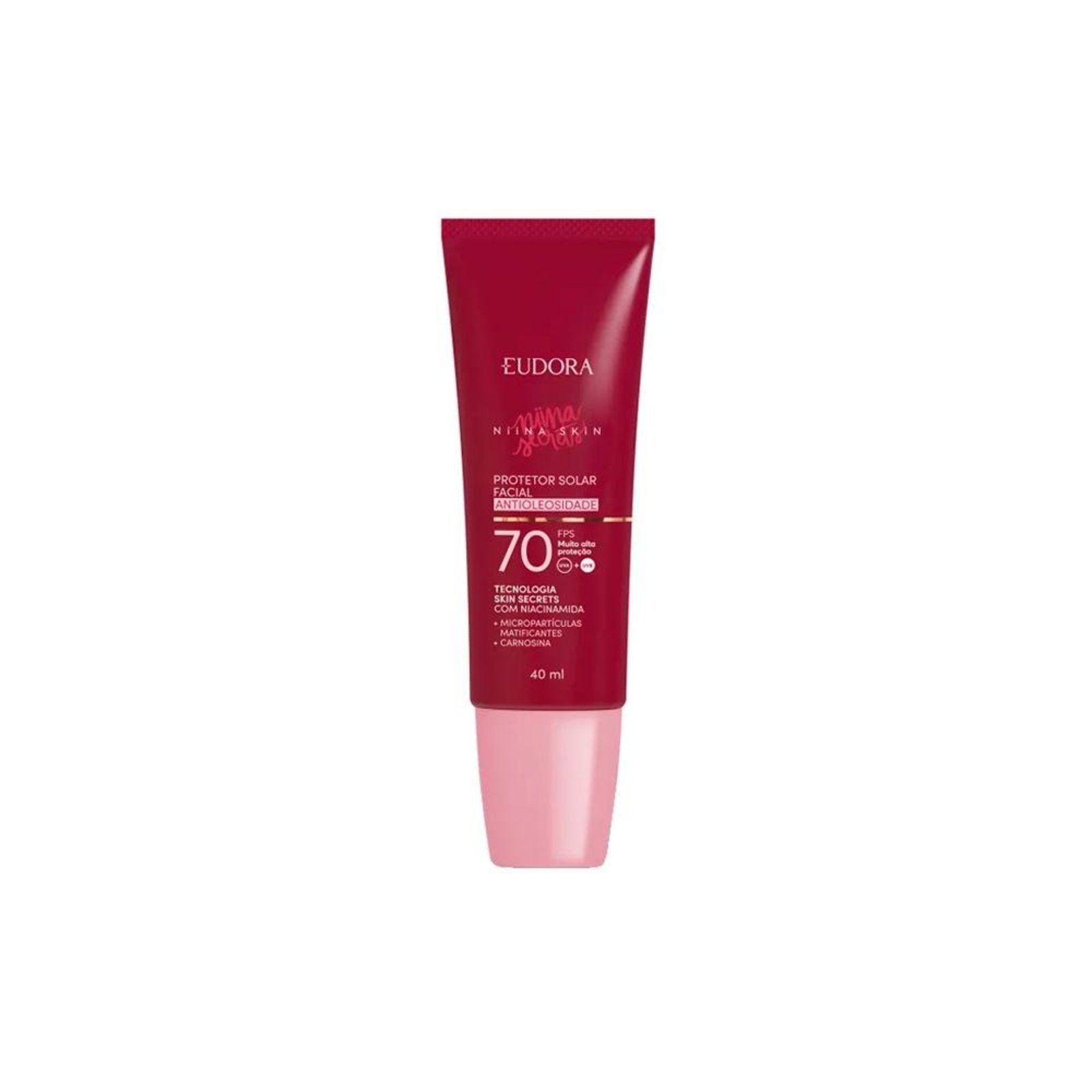 Eudora Niina Skin FPS 70 Protetor Solar Facial Antioleosidade 40ml