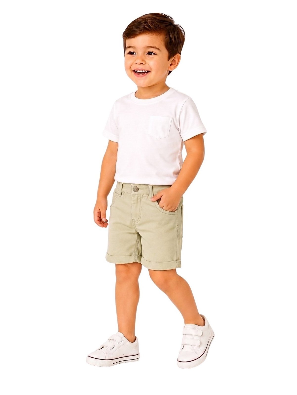 Infantil - Bermuda Sarja Crawling Menino Verde