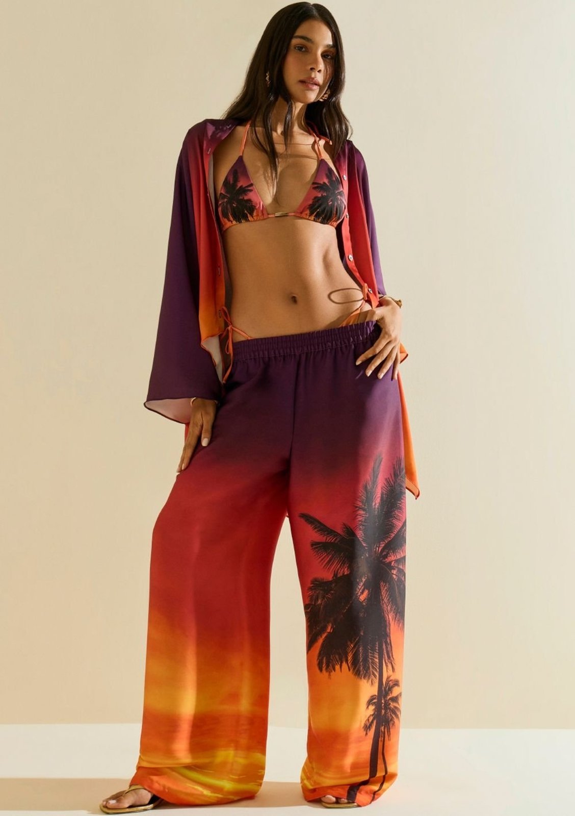 Calça Morena Rosa Reta Média Laranja