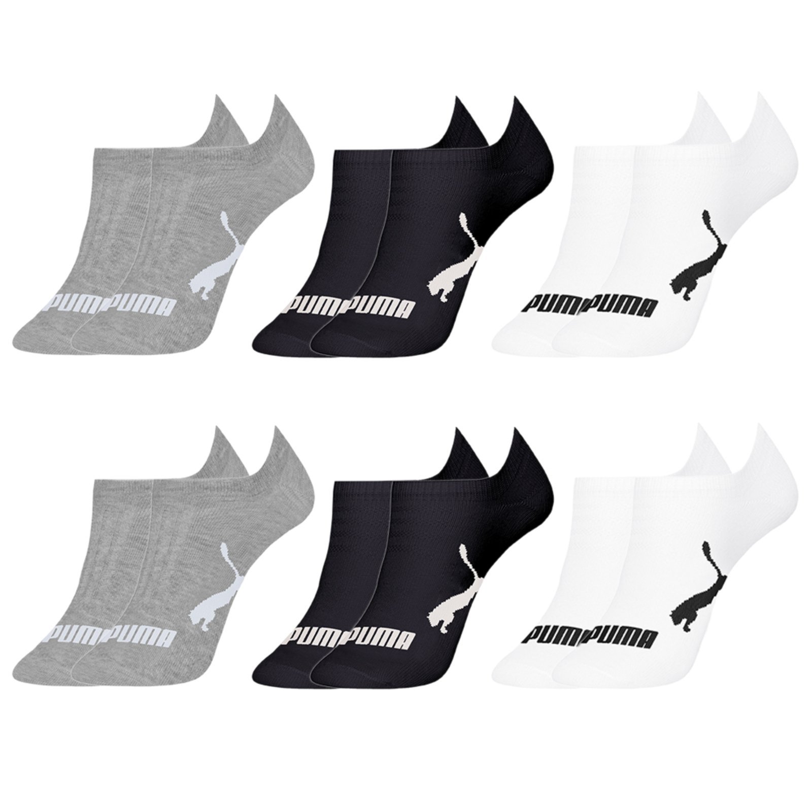 Vista 2 Kit 6 Meias Sapatilha Algodão Masculina Puma Puma branco/cinza/preto