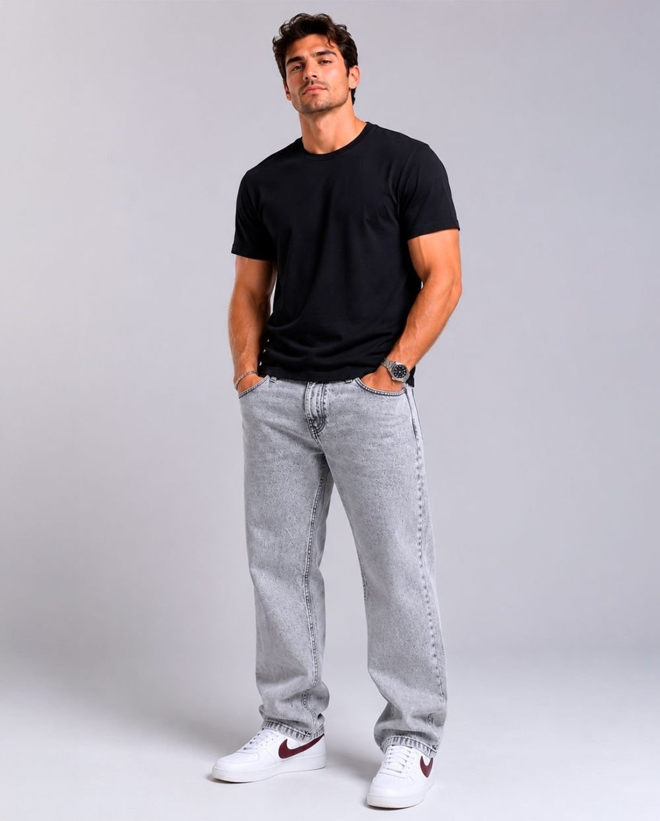 Calça Jeans Masculina Reta 21935 Cinza Consciência