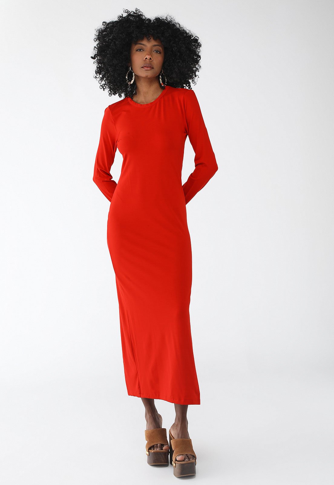 Vestido Forum Longo Fenda Costas Vermelho