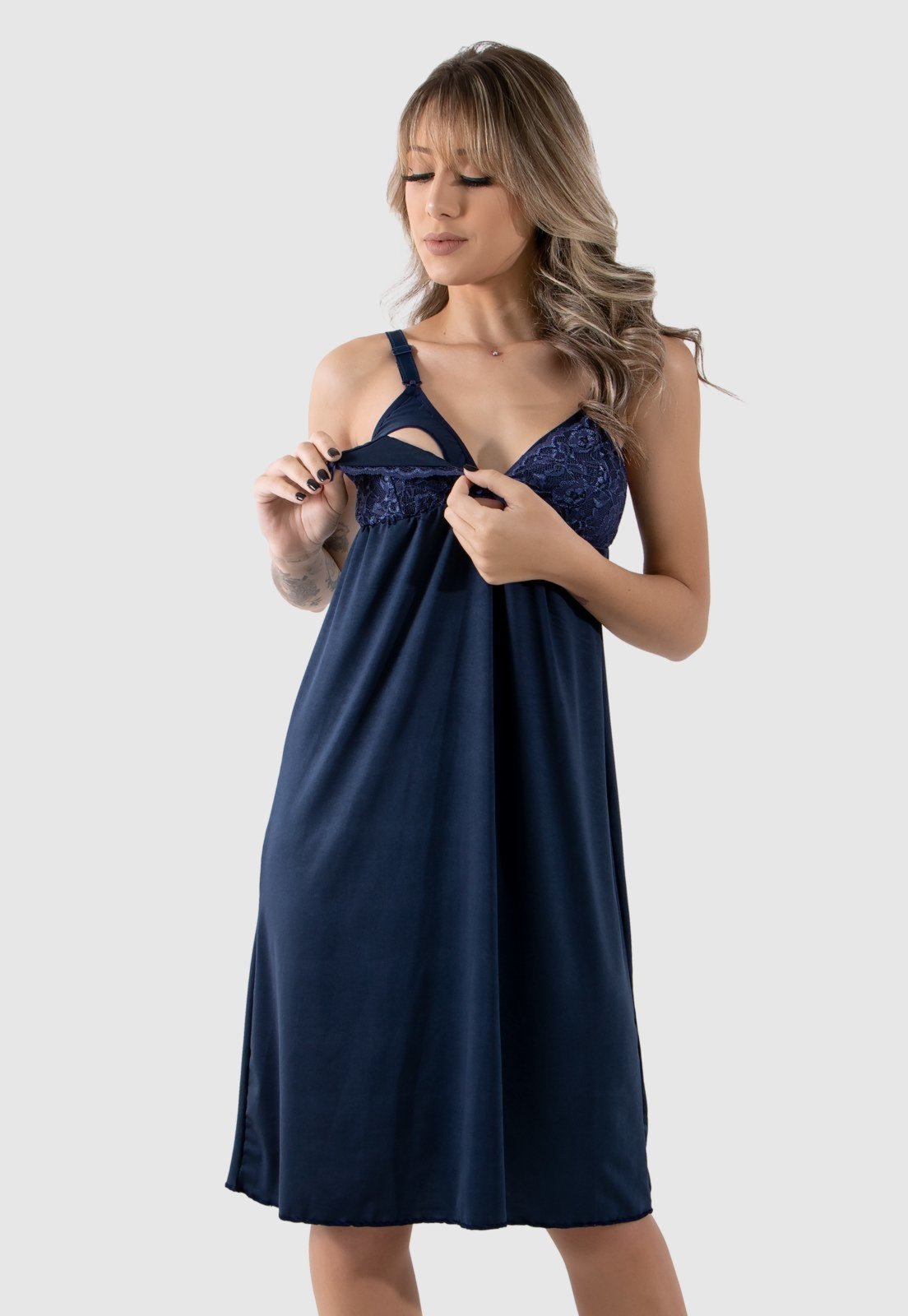 Camisola Amamentação Com Abertura Click Gestante Pós Parto 4 Estações