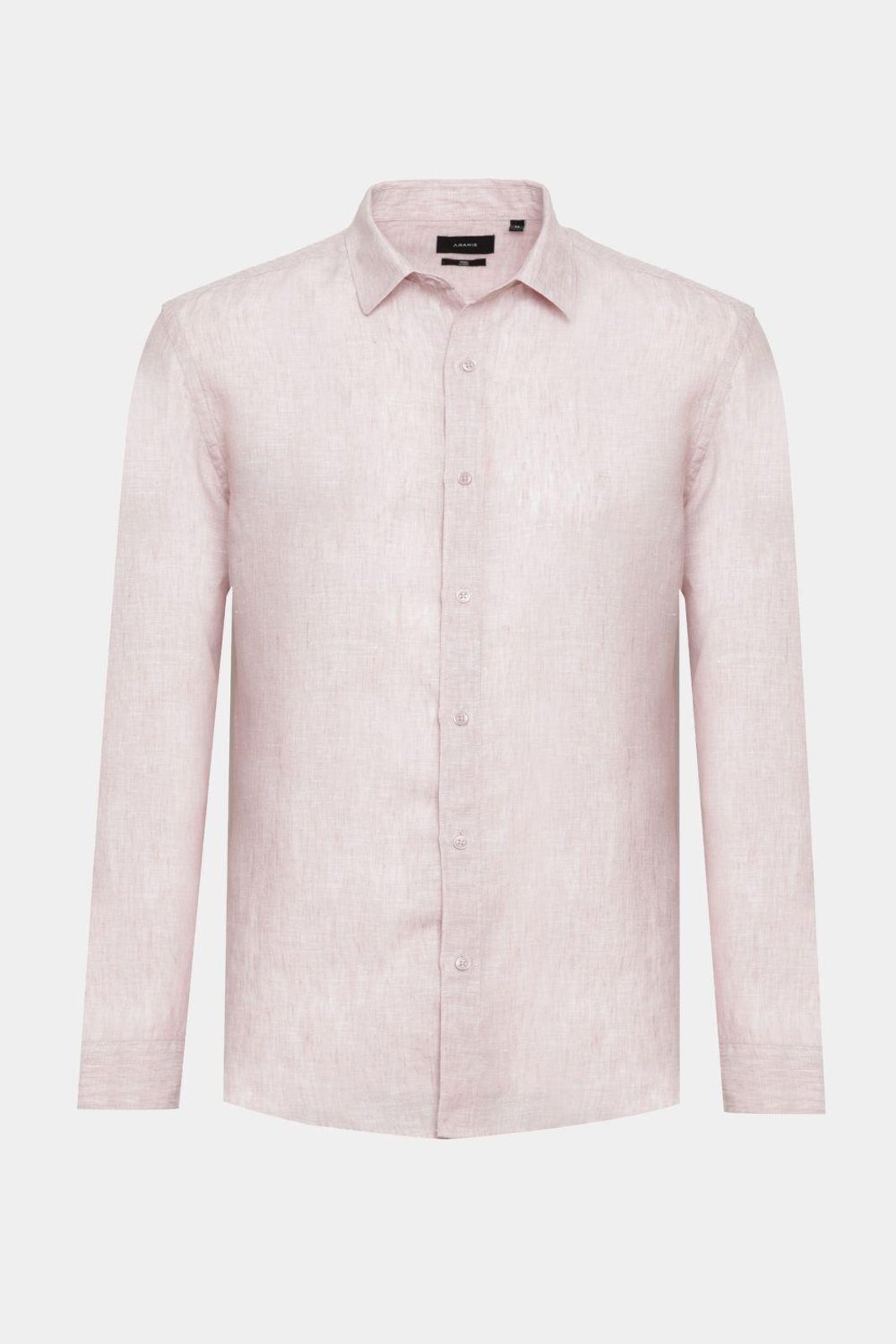 Camisa Aramis Manga Longa Slim em Linho Irlandês Rosa