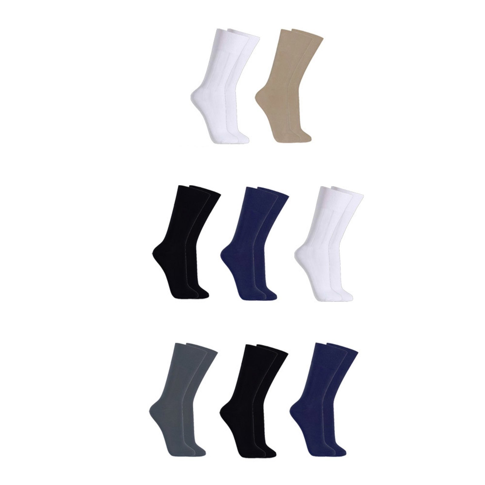 Vista 2 Kit Com 8 Pares de Meias Sociais Microfibra - Sortido Colorido QLC SPORT multicolorido QLC SPORT multicolorido