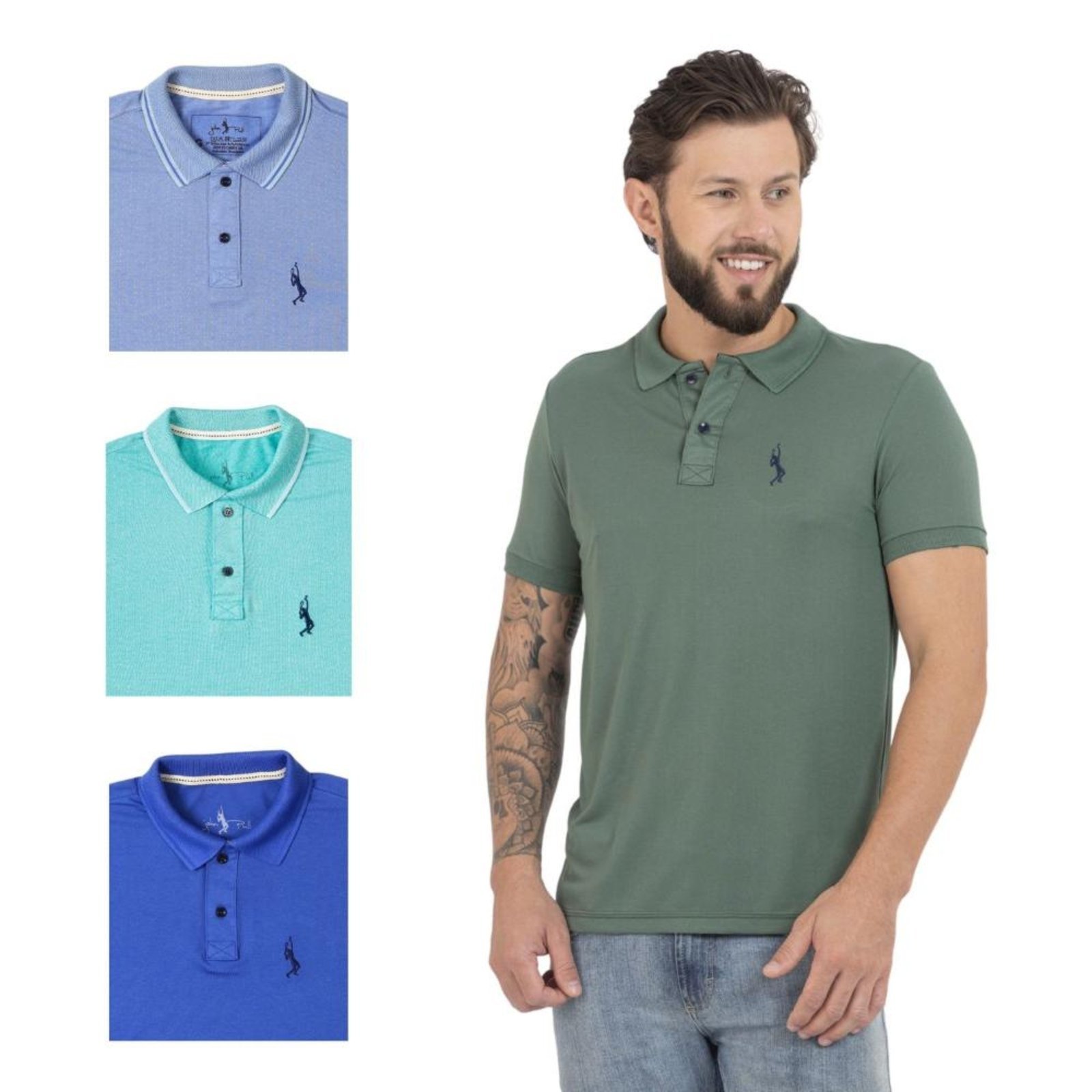 Kit 4 Camisa Polo Masculina Elegante Dia a Dia Piquet
