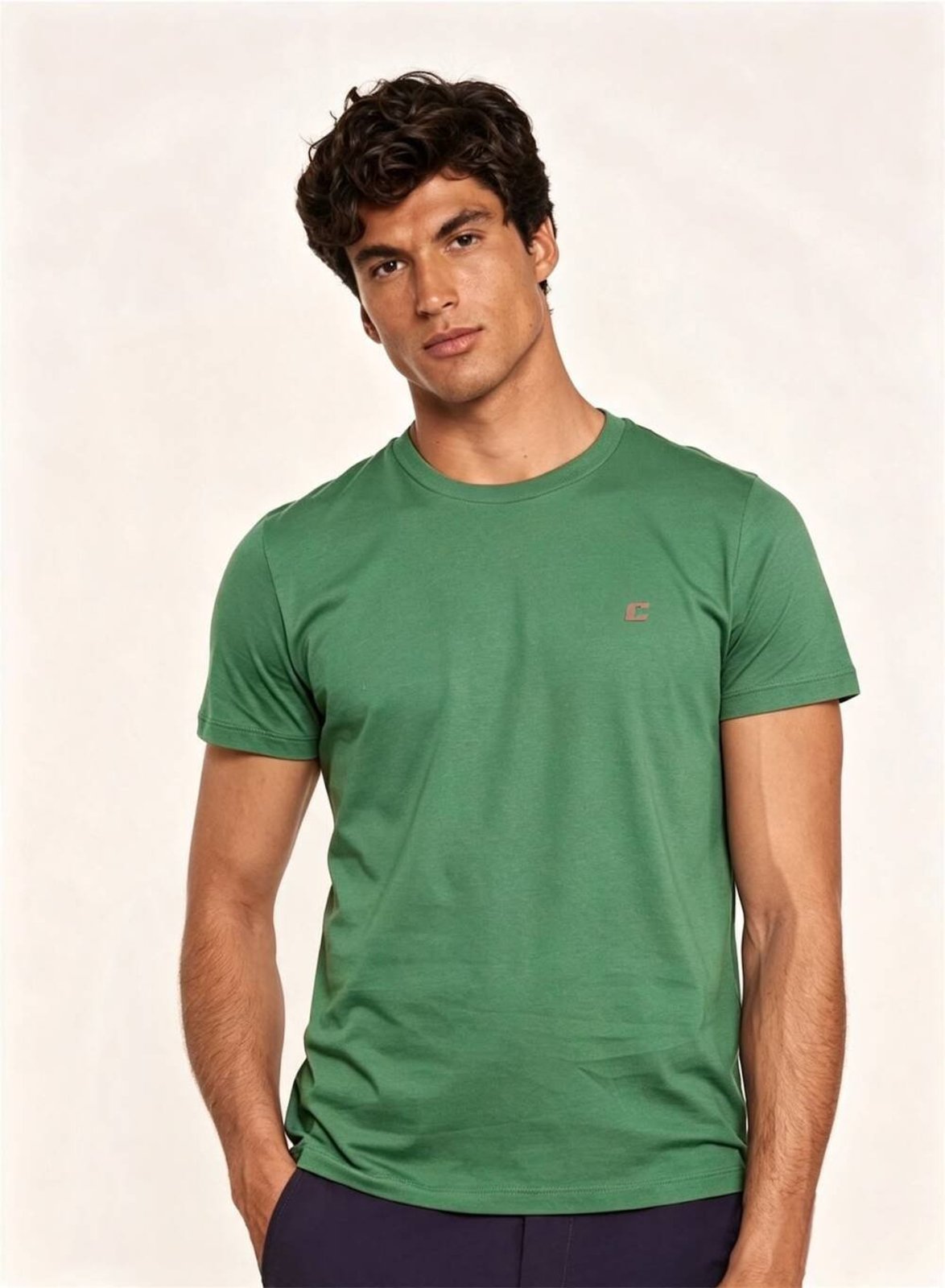 Camiseta com Logo Bordado Colcci Verde Horto