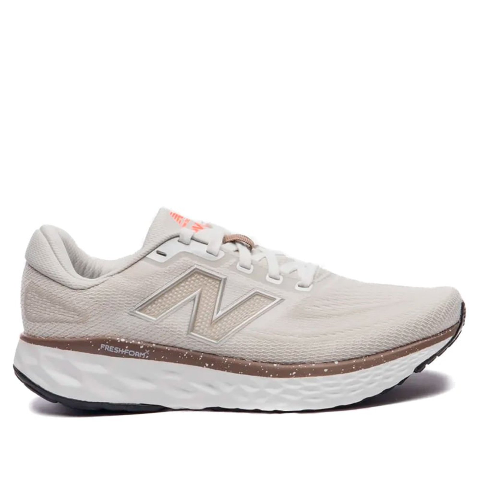 Vista 2 Tênis Feminino New Balance Fresh Foam X Evoz V4 Off White/Marrom off-white white New Balance off-white white