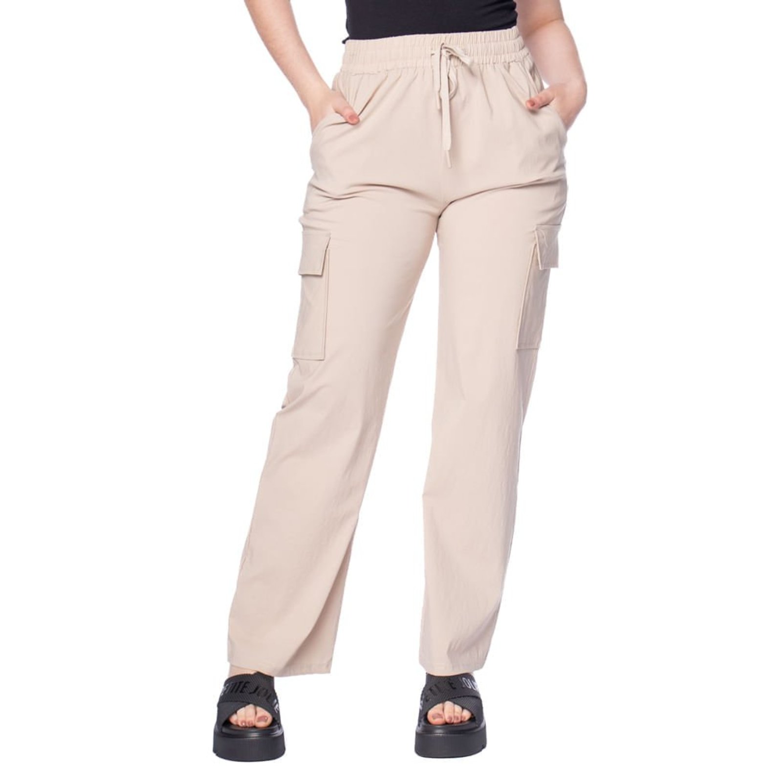 Calça Feminina Facinelli Reta com Bolso Cargo Areia