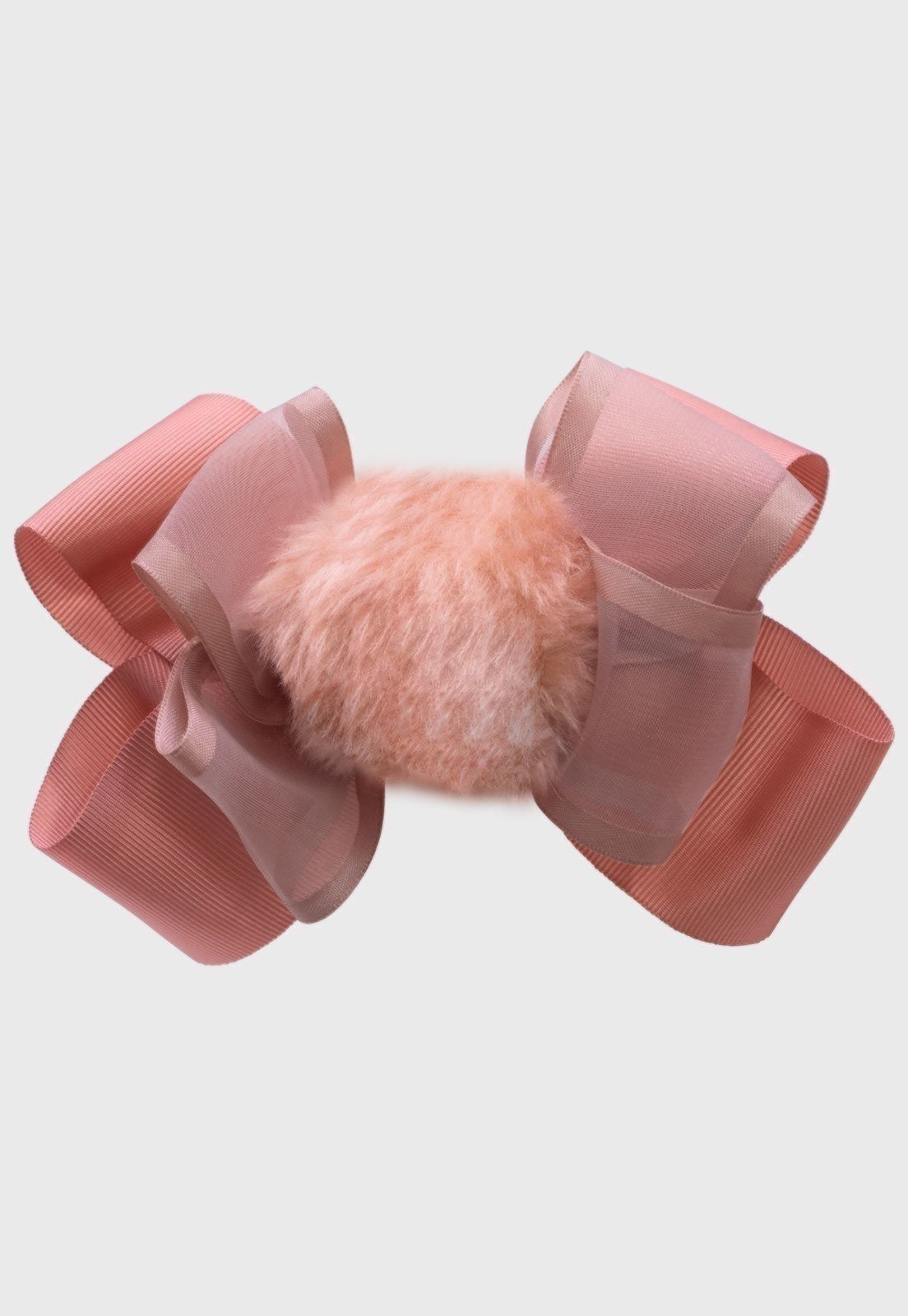 Vista 2 Infantil - Presilha Popidi Menina Laço Pompom nude Pópidí nude