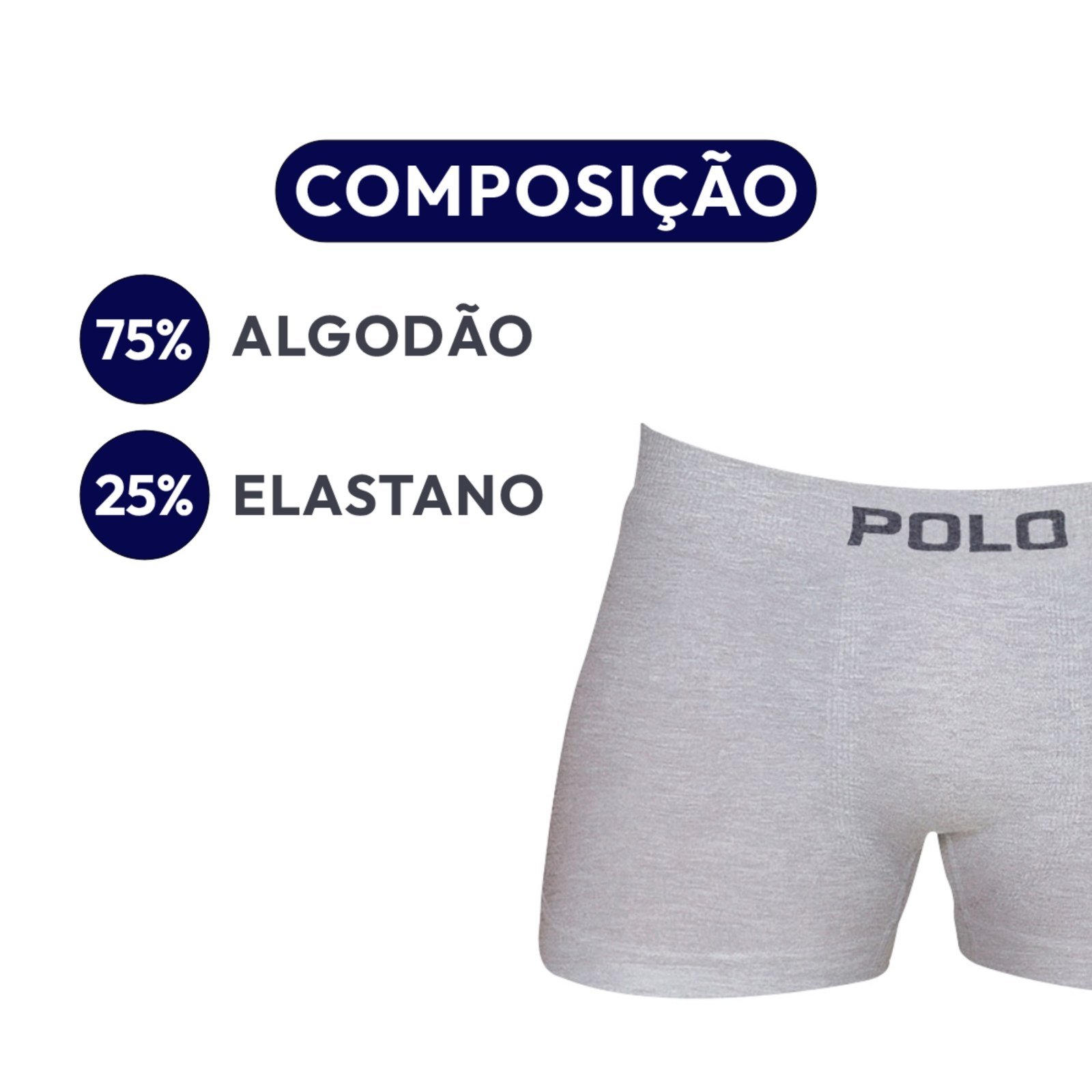 Vista 3 Kit 6 Cuecas Boxer Polo 781 Algodão Sem Costura Sortido POLO STAR multicolorido POLO STAR multicolorido