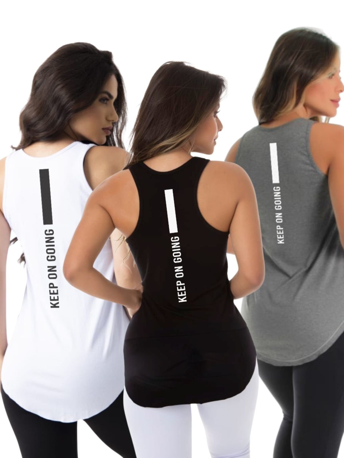 Kit 3 Camisetas Feminina Academia Keep on