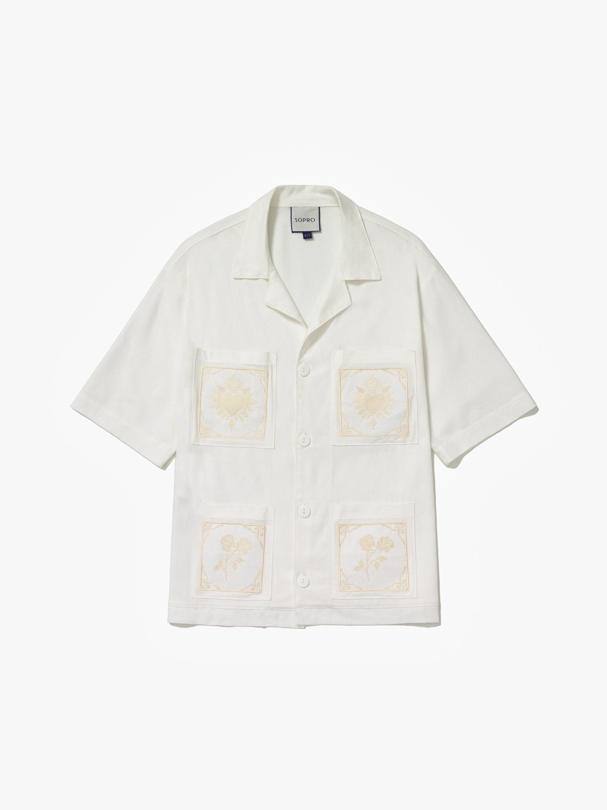 Vista 2 Camisa de Linho Sopro Sagrado Coração off-white Sopro off-white