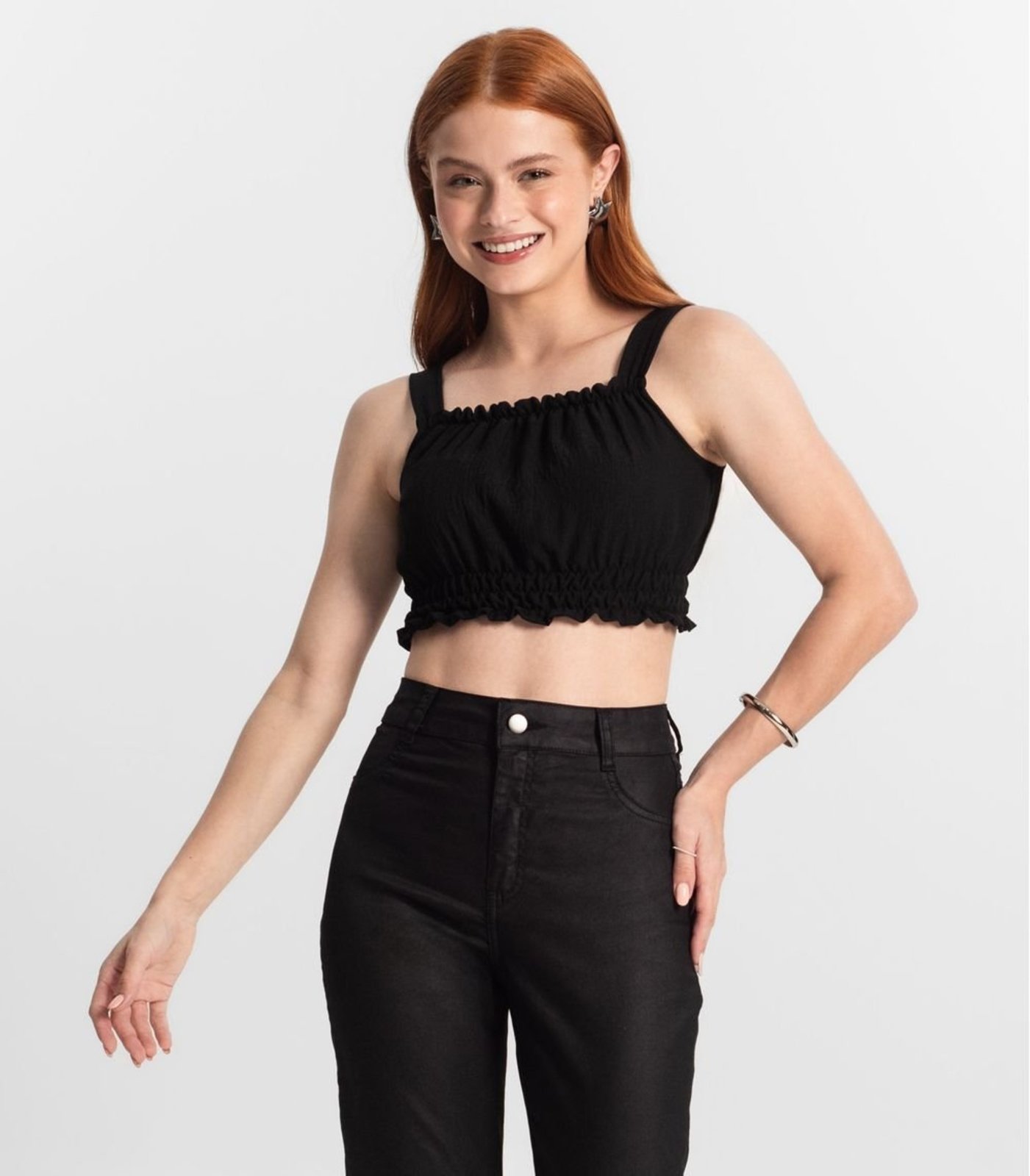 Infantil – Blusa De Alça Juvenil Feminina Minty Preto
