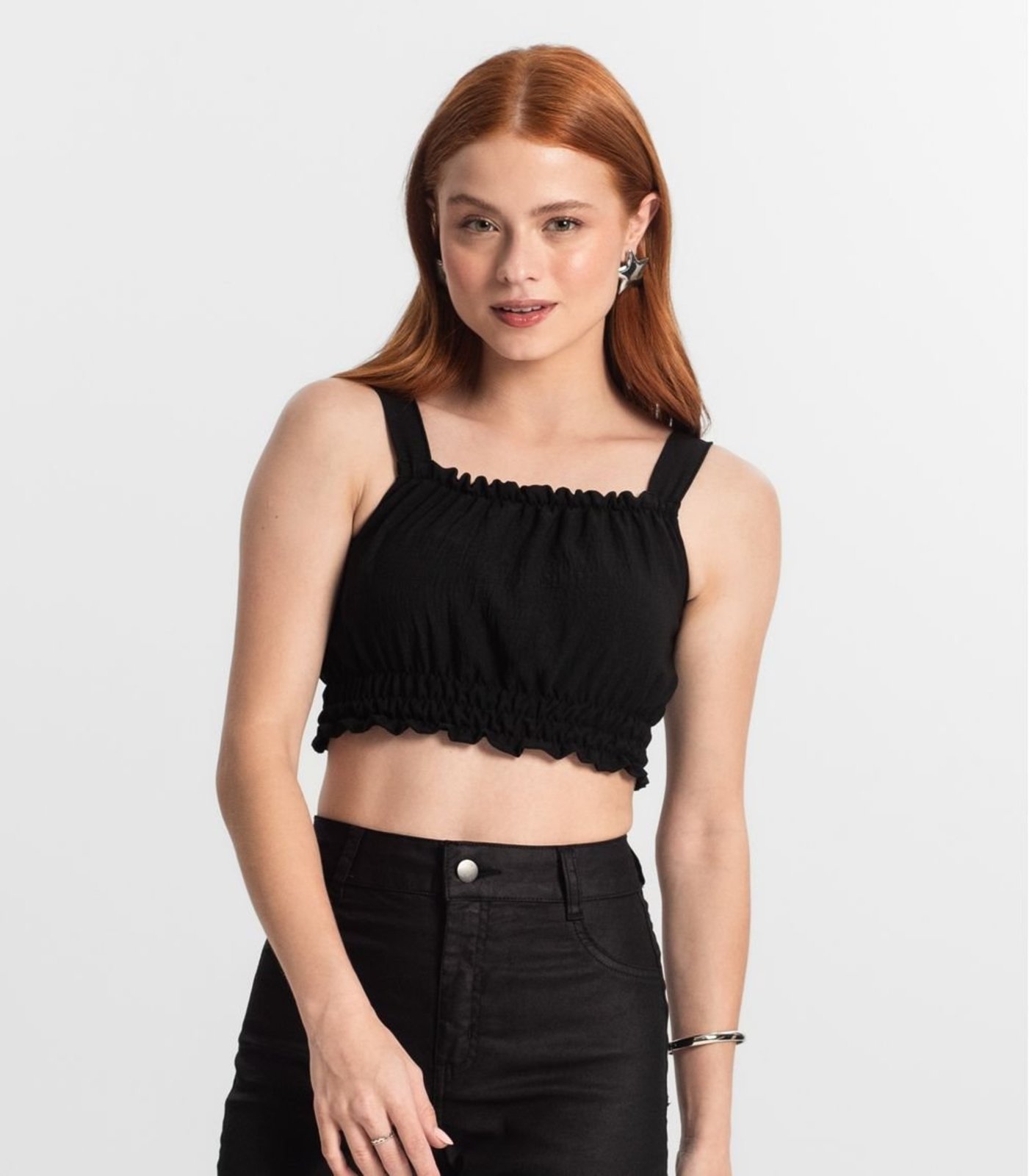 Vista 3 Infantil - Blusa De Alça Juvenil Feminina Minty preto MINTY preto