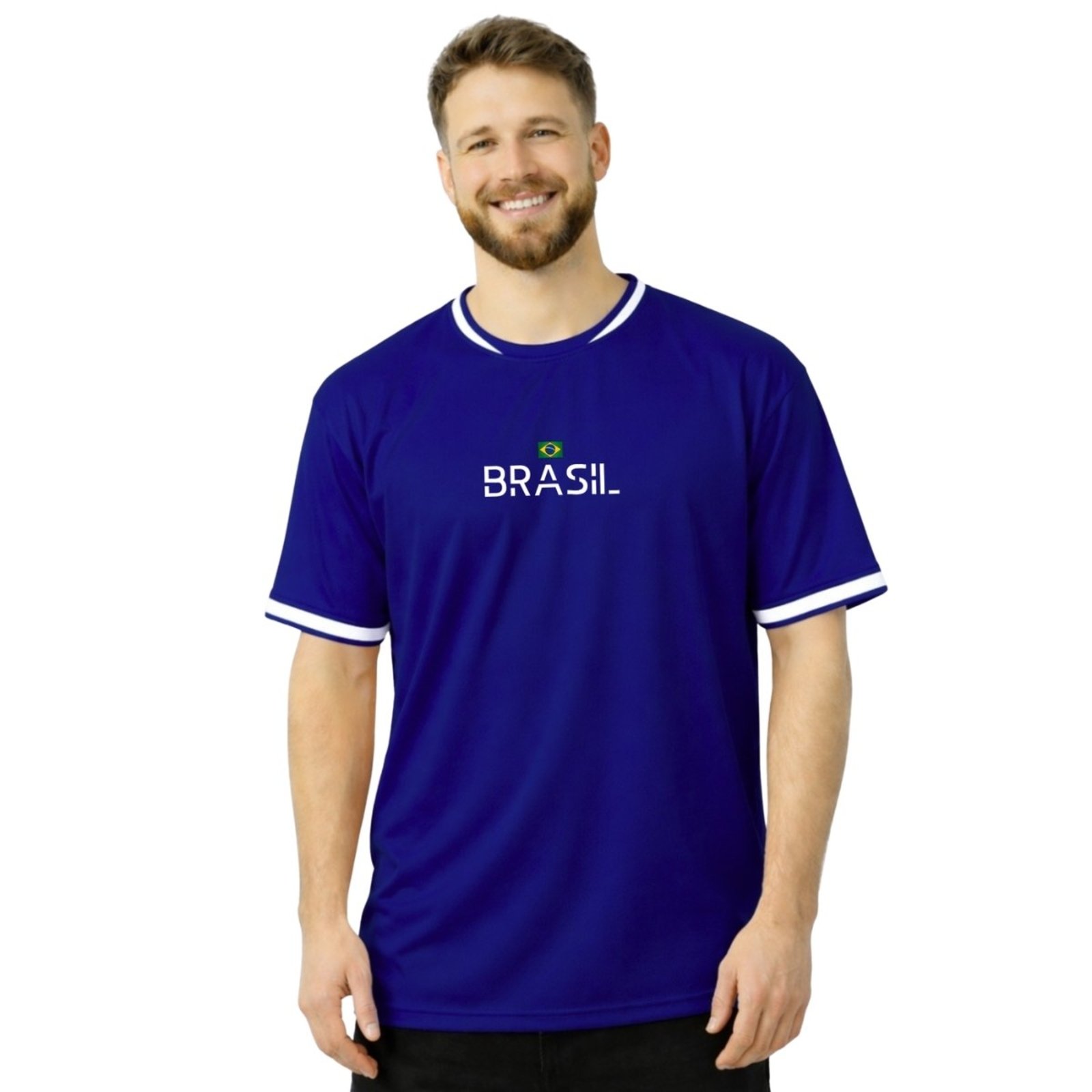 Camiseta Masculina Dry Fit Abang Azul Performance Gola Redonda para Treinos