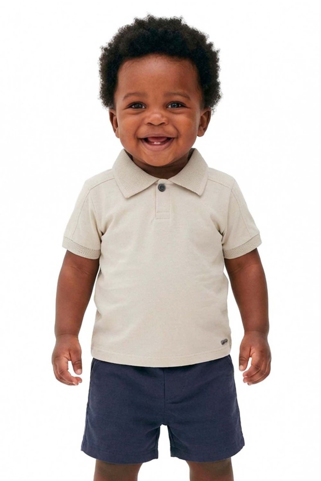 Infantil - Conjunto Menino Polo Retilínea Colorittá Bege