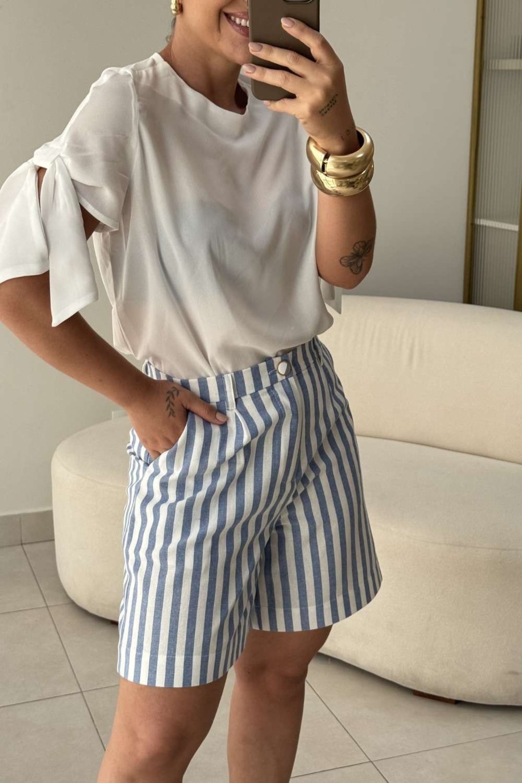 Blusa Vanibele Crepe Off White