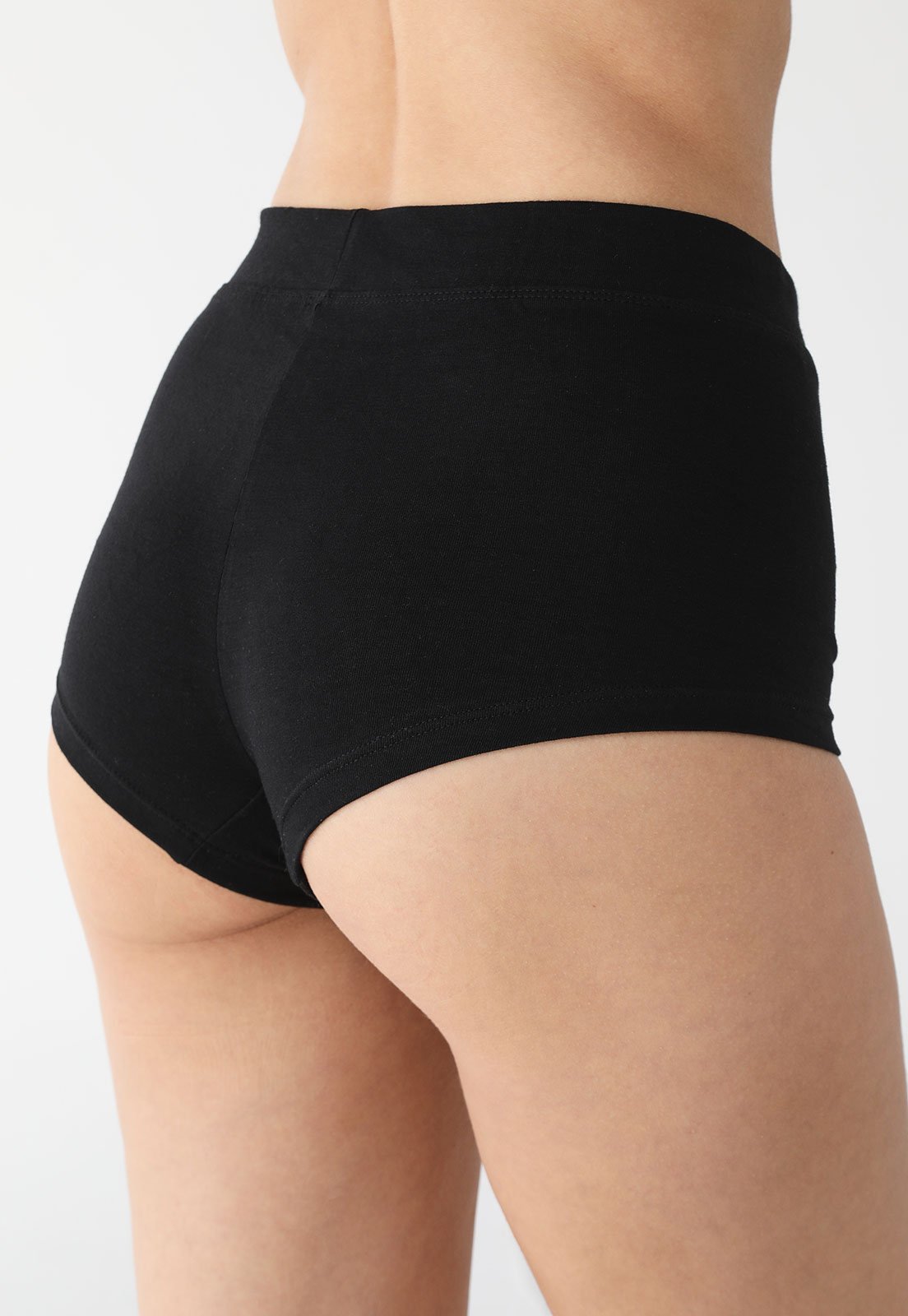 Vista 3 Calcinha Lupo Caleçon Com Costura Preta preto Lupo preto