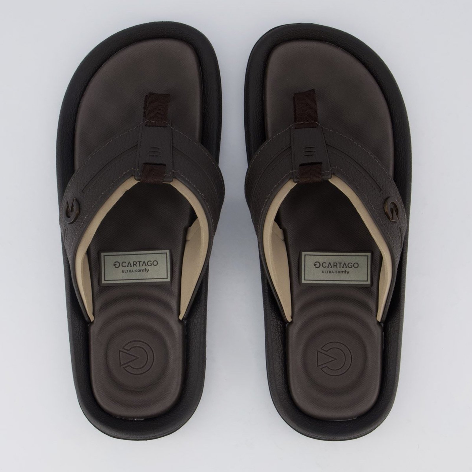 Chinelo Cartago Fiji VI Marrom e Bege