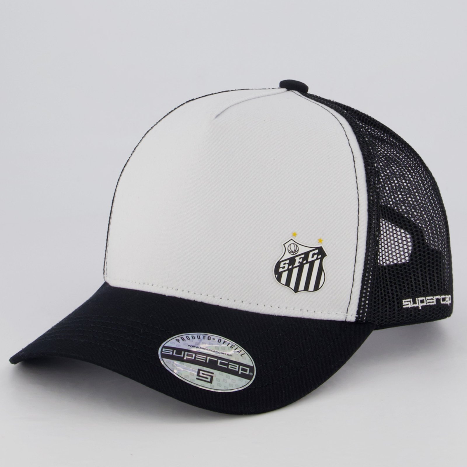 Boné Santos Trucker Branco e Preto