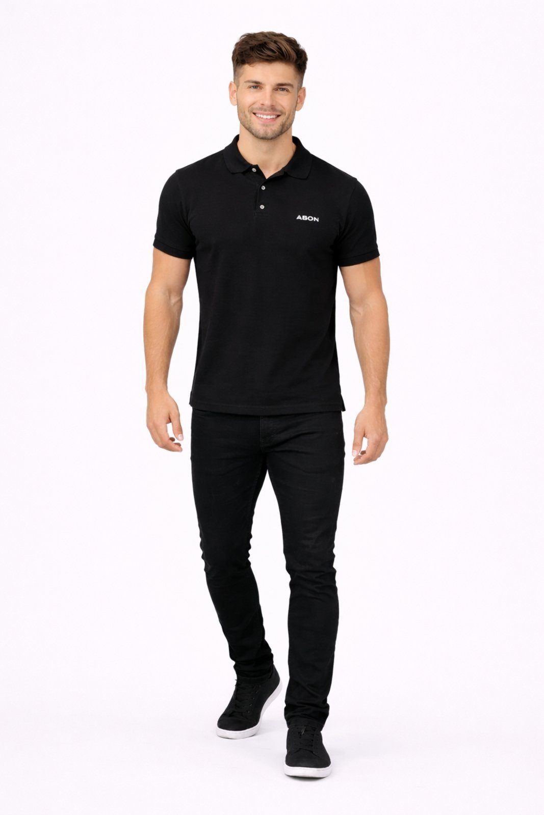 Vista 2 Camiseta Polo D Bell Outlet Fashion Preta preto D BELL OUTLET FASHION preto