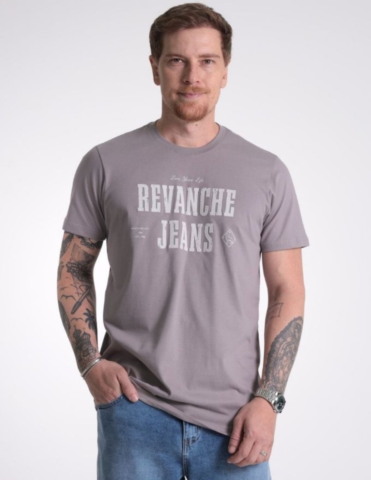 Camiseta Masculina Manga Curta Estampada Revanche - CT.MAS.00203