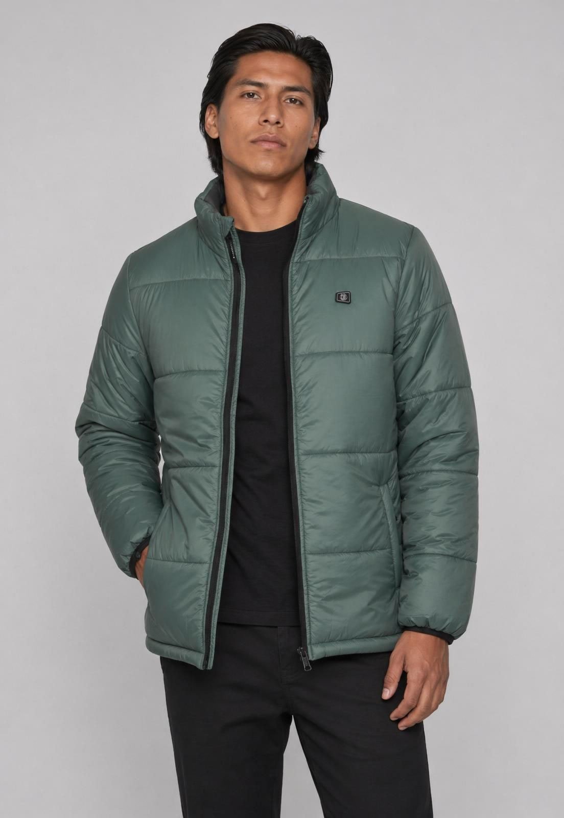 Jaqueta Masculina Element Puffer Gola Alta Verde