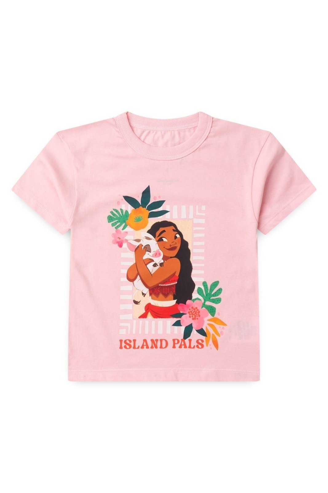 Infantil - Camiseta Disney Feminina Oversized Moana Rosa