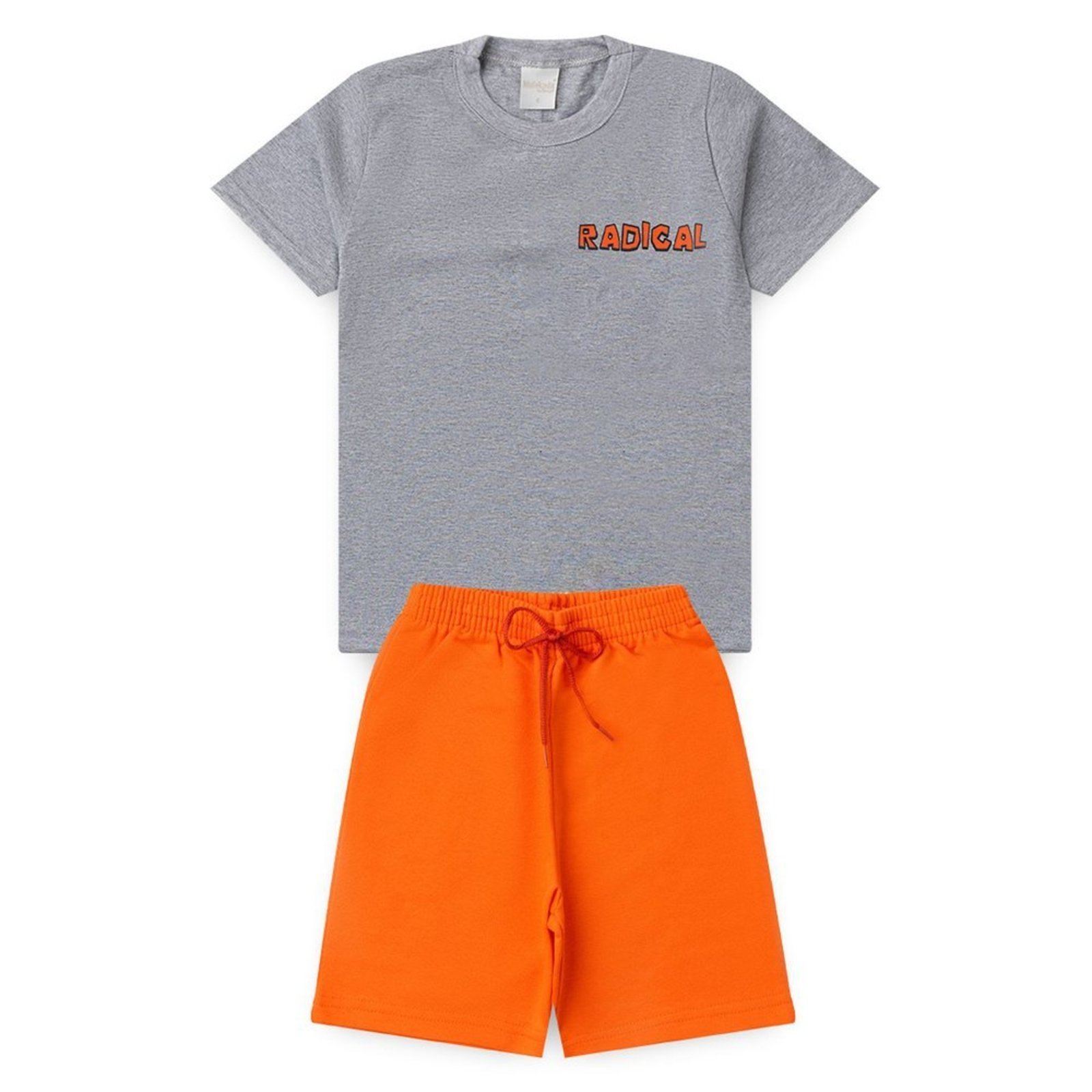 Infantil - Conjunto Verão Menino Mescla Camiseta e Bermuda Radical Skate