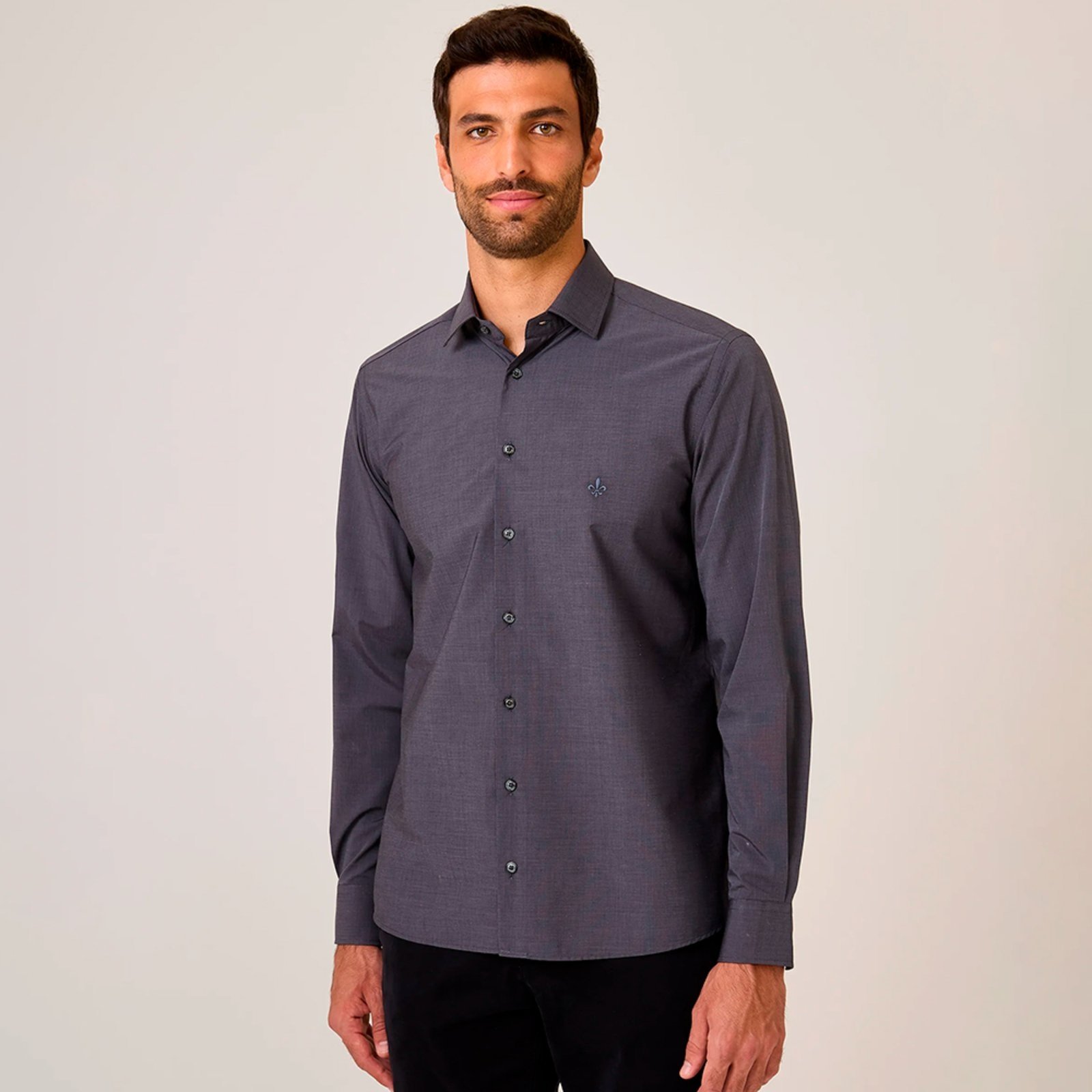 Camisa Dudalina Slim Free In25 Preto Masculino
