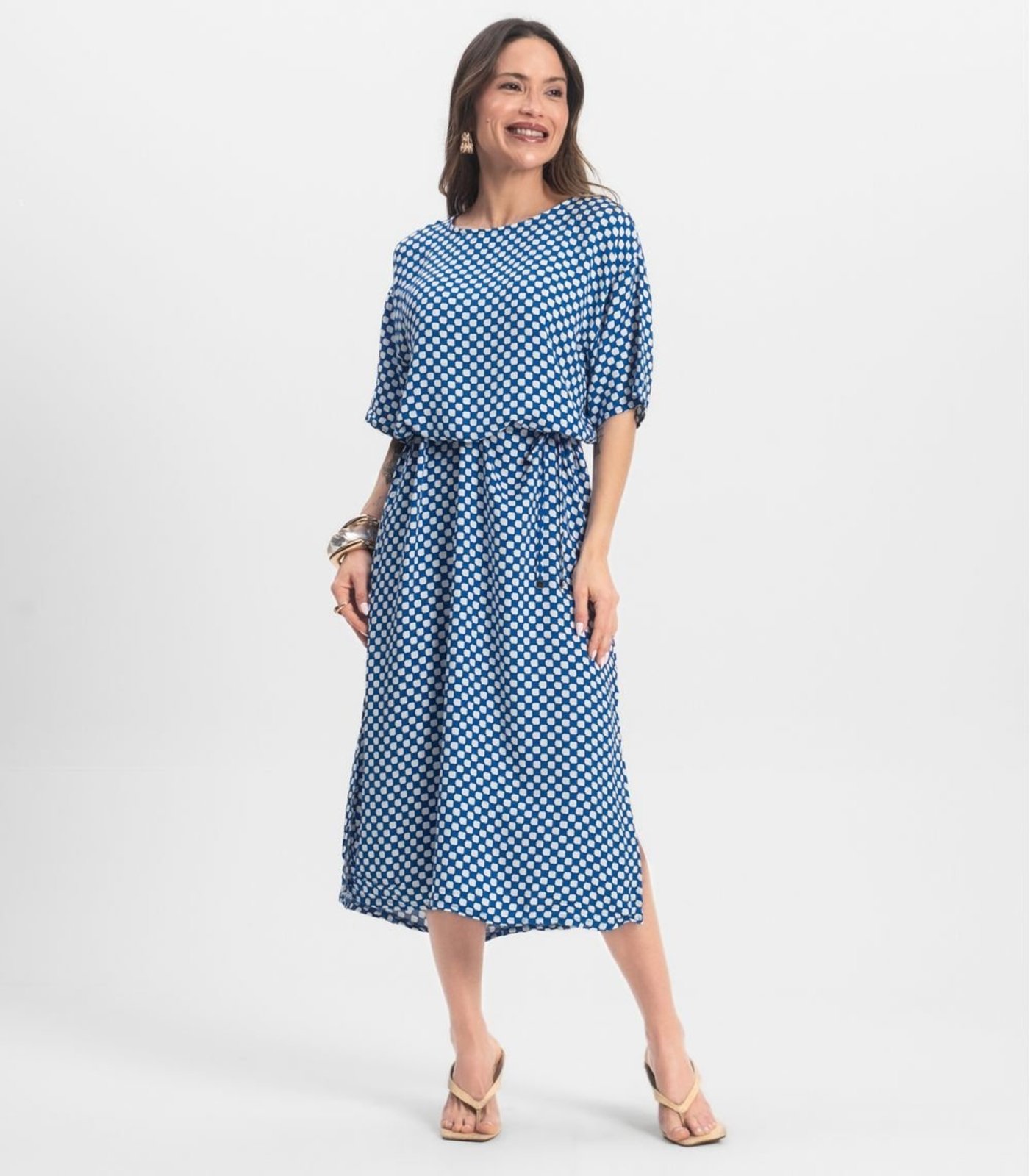 Vestido Midi Infinita Cor Azul