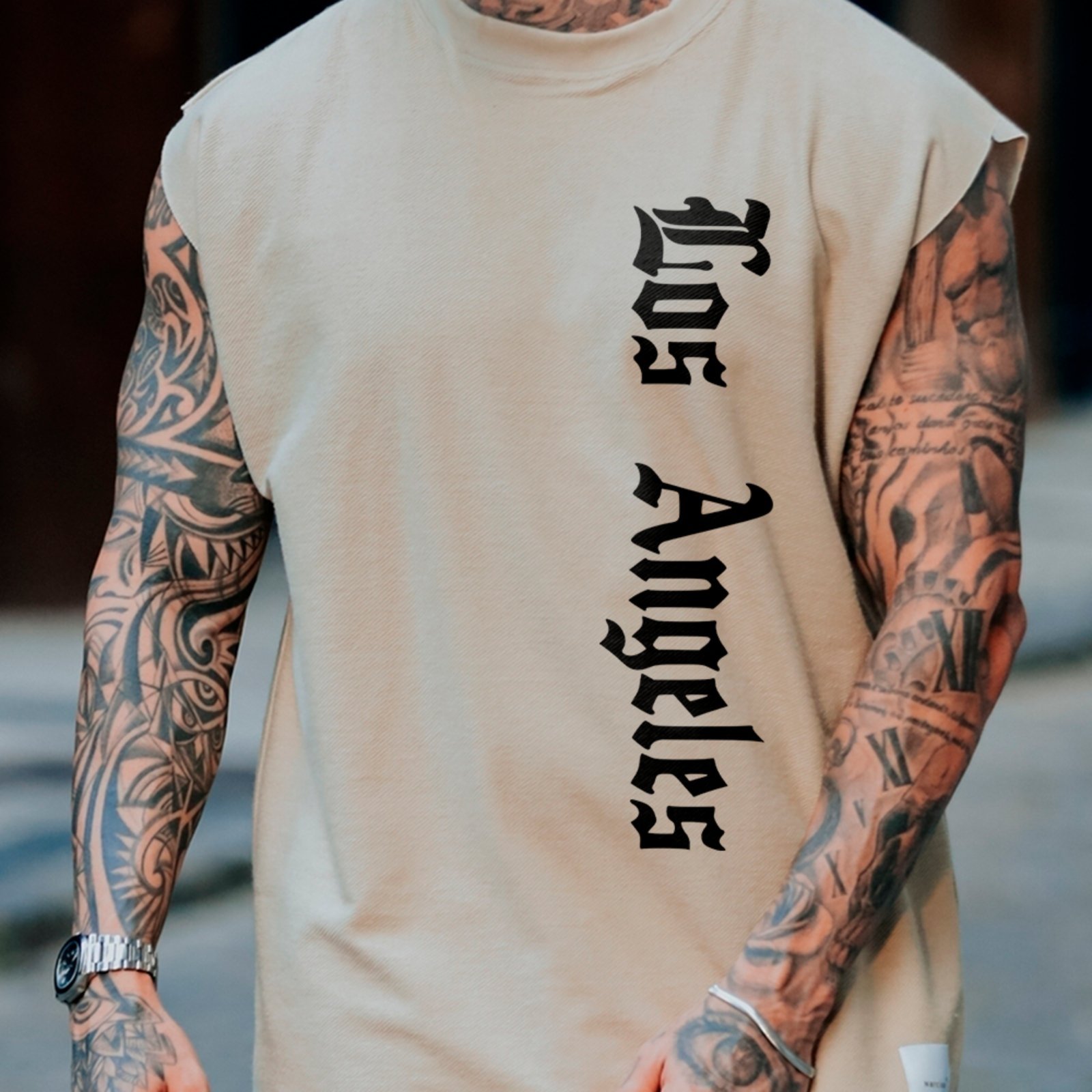 Camiseta Regata Machão Los Angeles Urban Streetwear Estilo Hype Off White