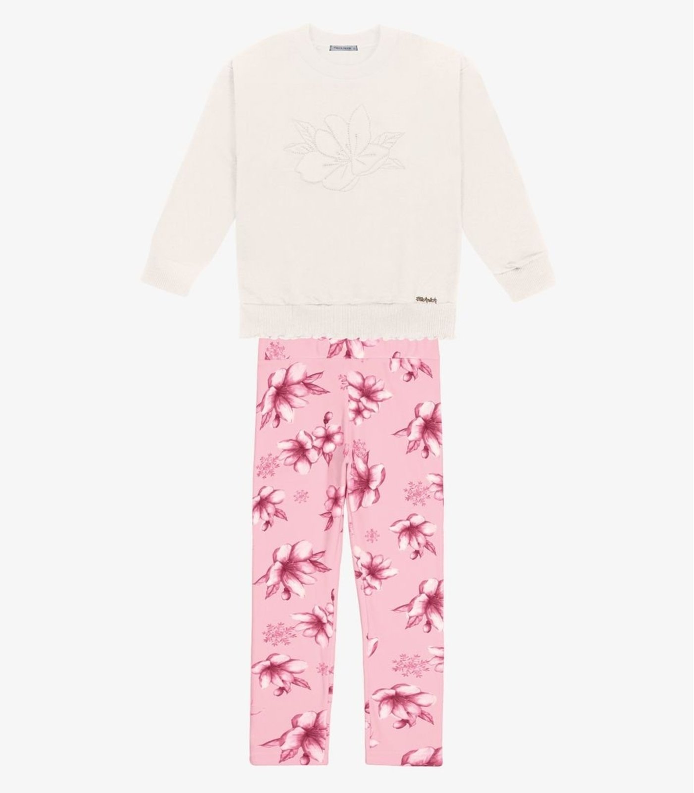 Infantil - Conjunto Feminino Blusão com Legging Trick Nick Bege