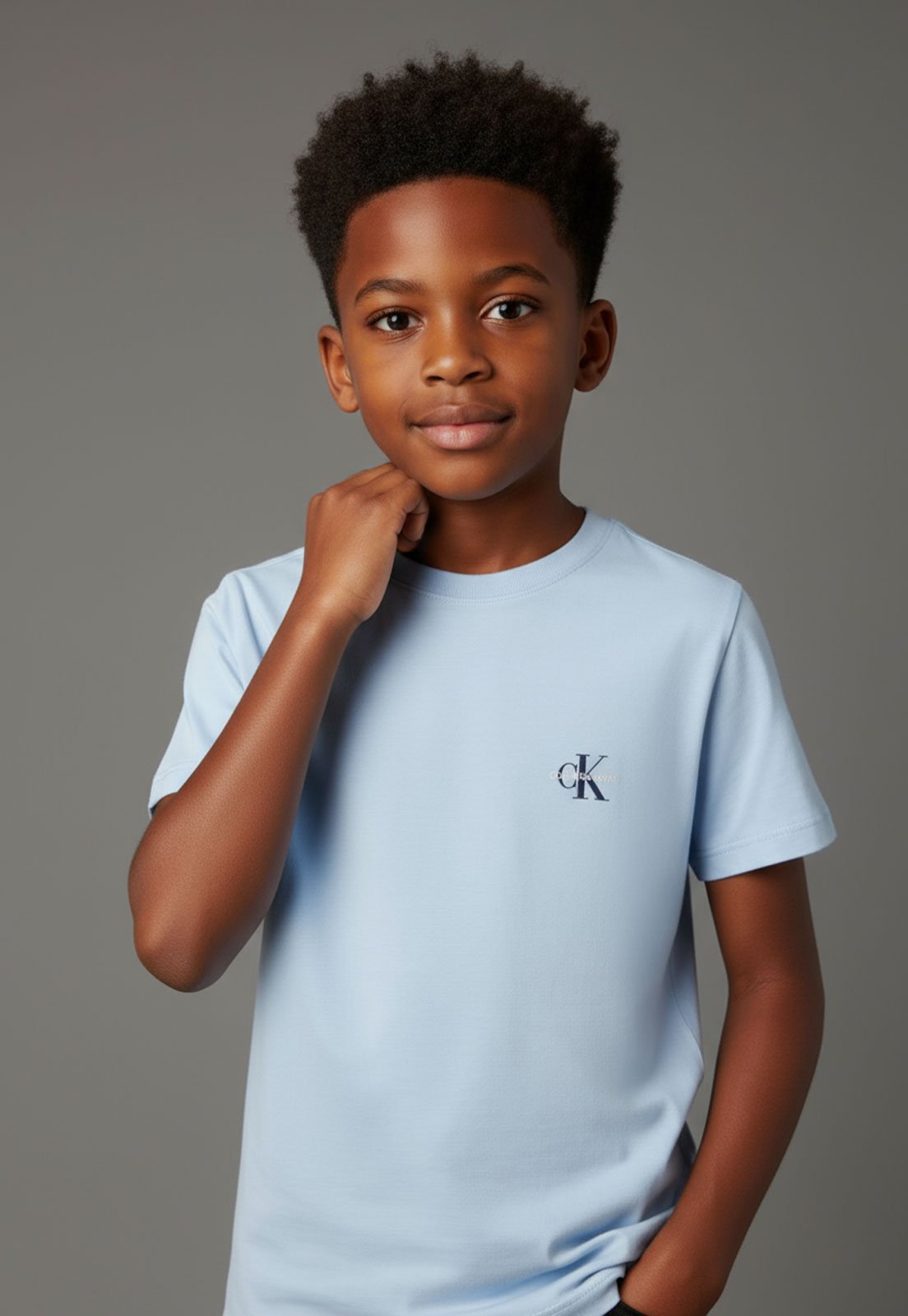 Infantil - Camiseta Calvin Klein Azul Claro