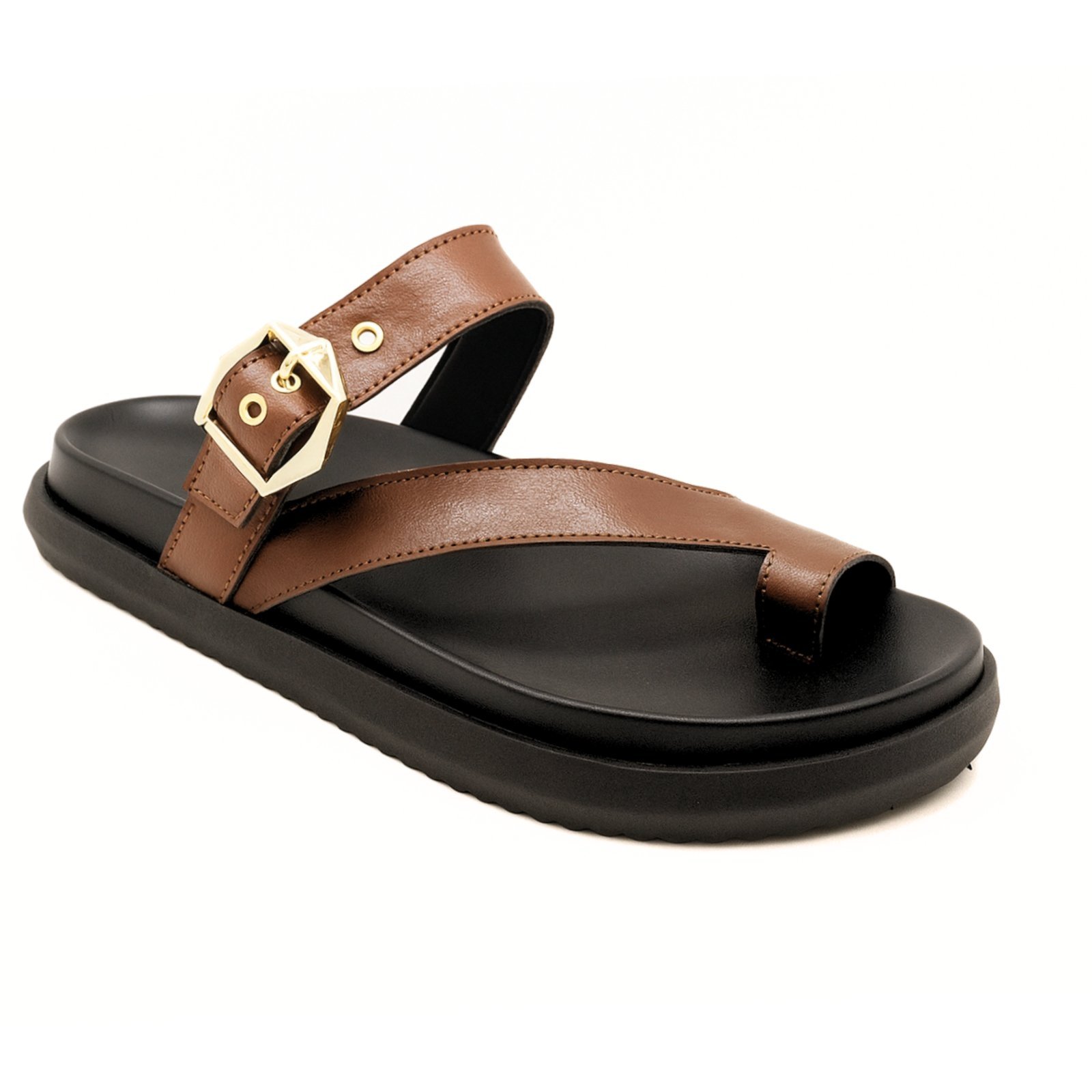 Sandália Feminina Flatform Cacau Papete Slide Dedo Leve 007