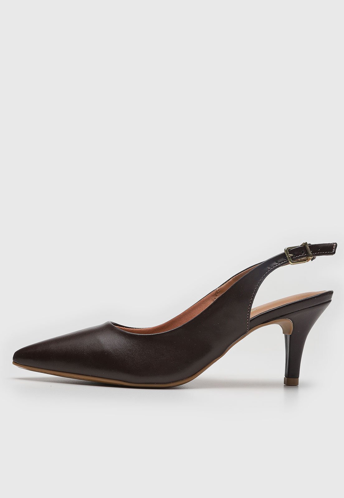 Scarpin Slingback Vizzano Liso Café